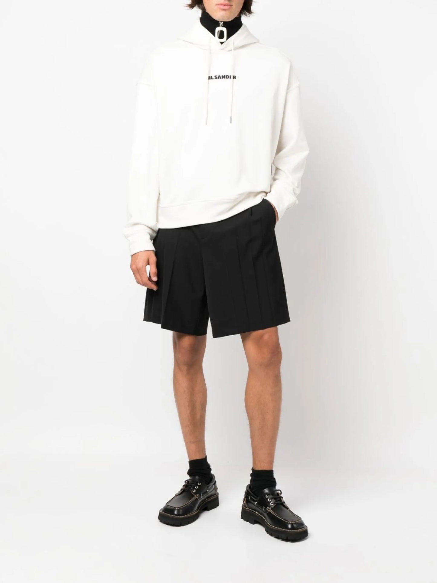 logo-print detail hoodie