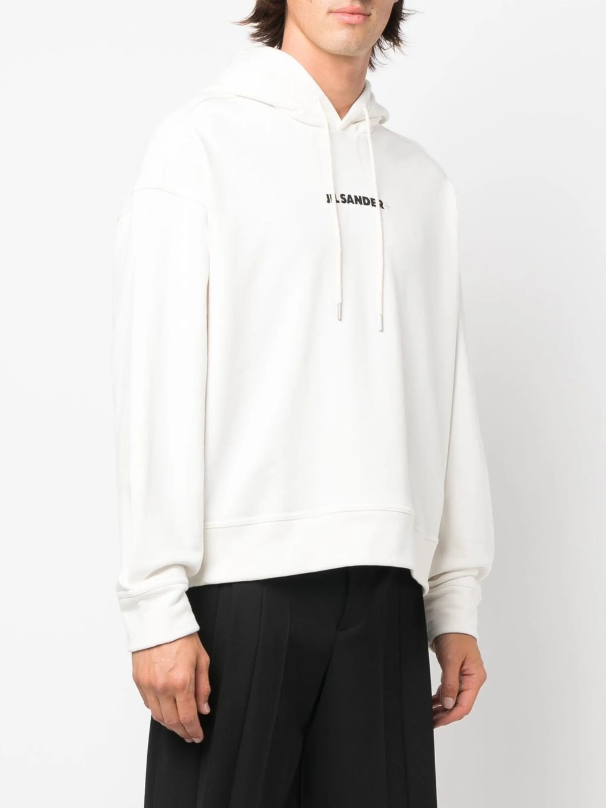logo-print detail hoodie
