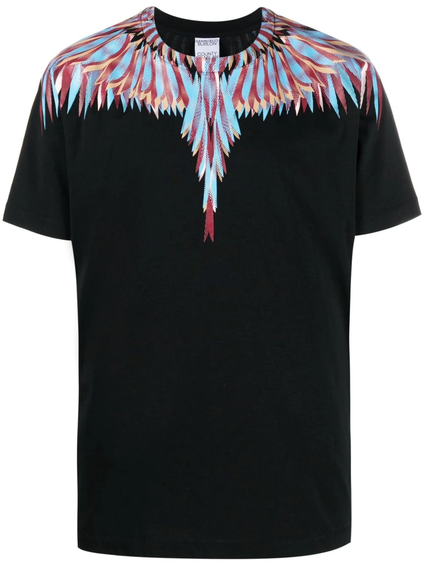 Wings-print crew neck T-shirt