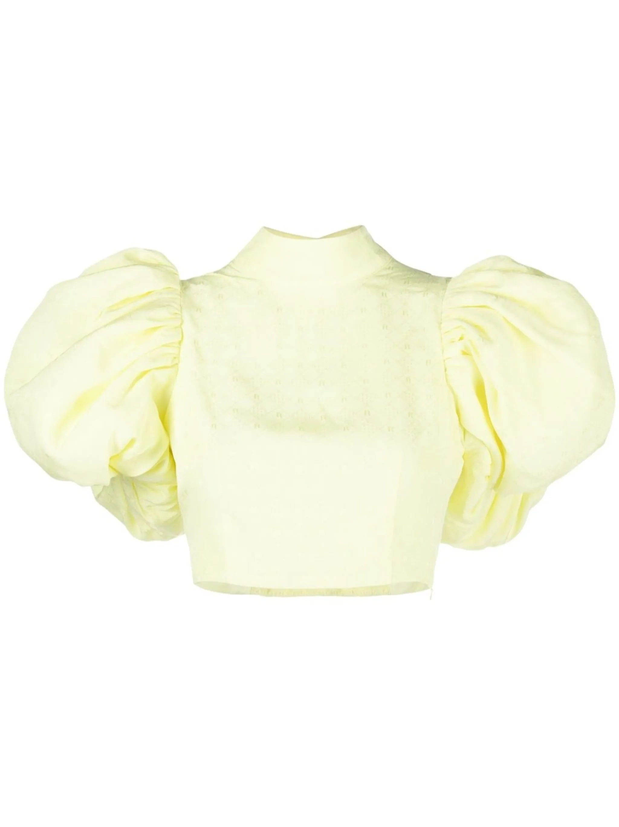 Dusk puff-sleeve cropped blouse