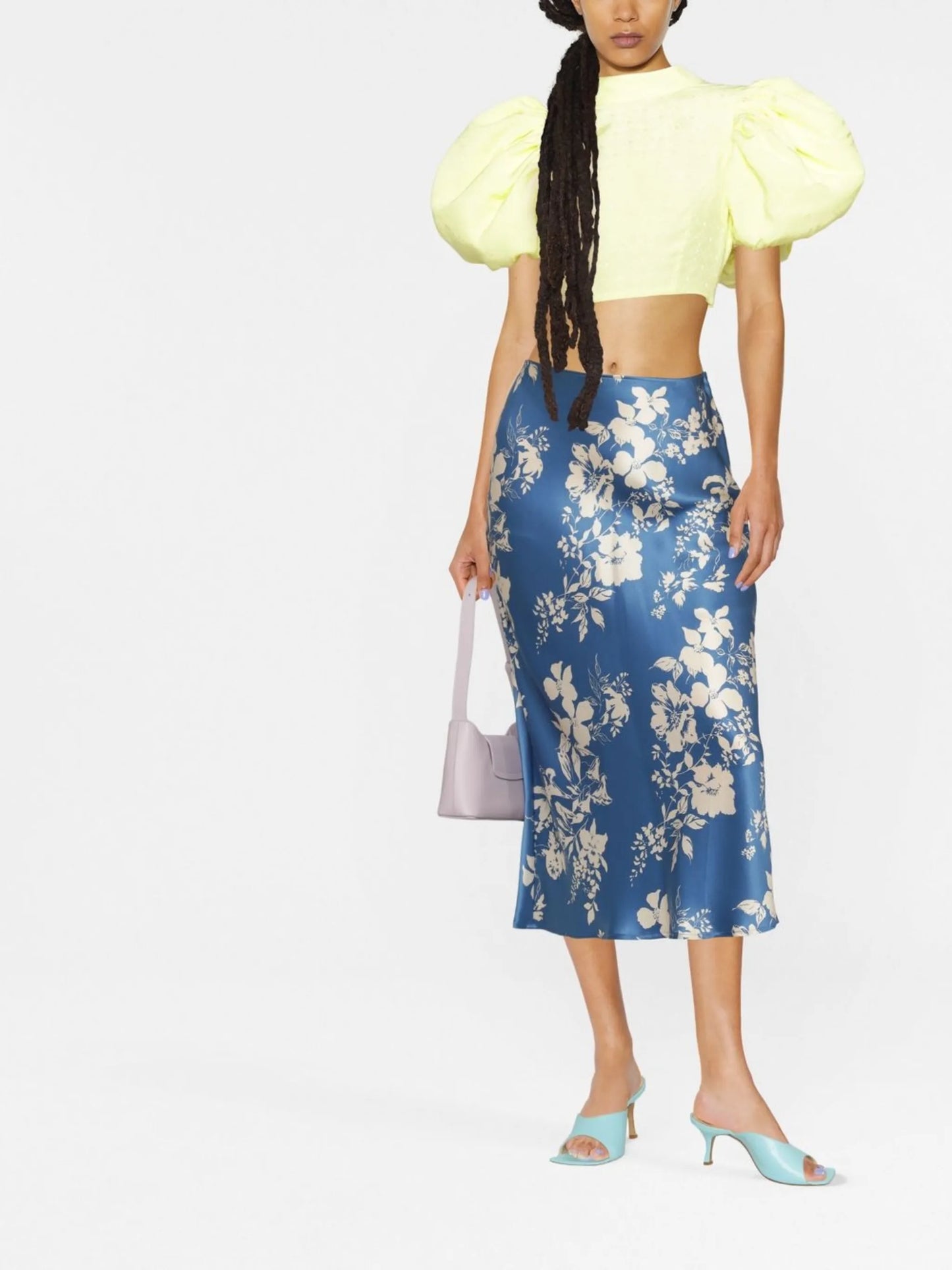 Dusk puff-sleeve cropped blouse