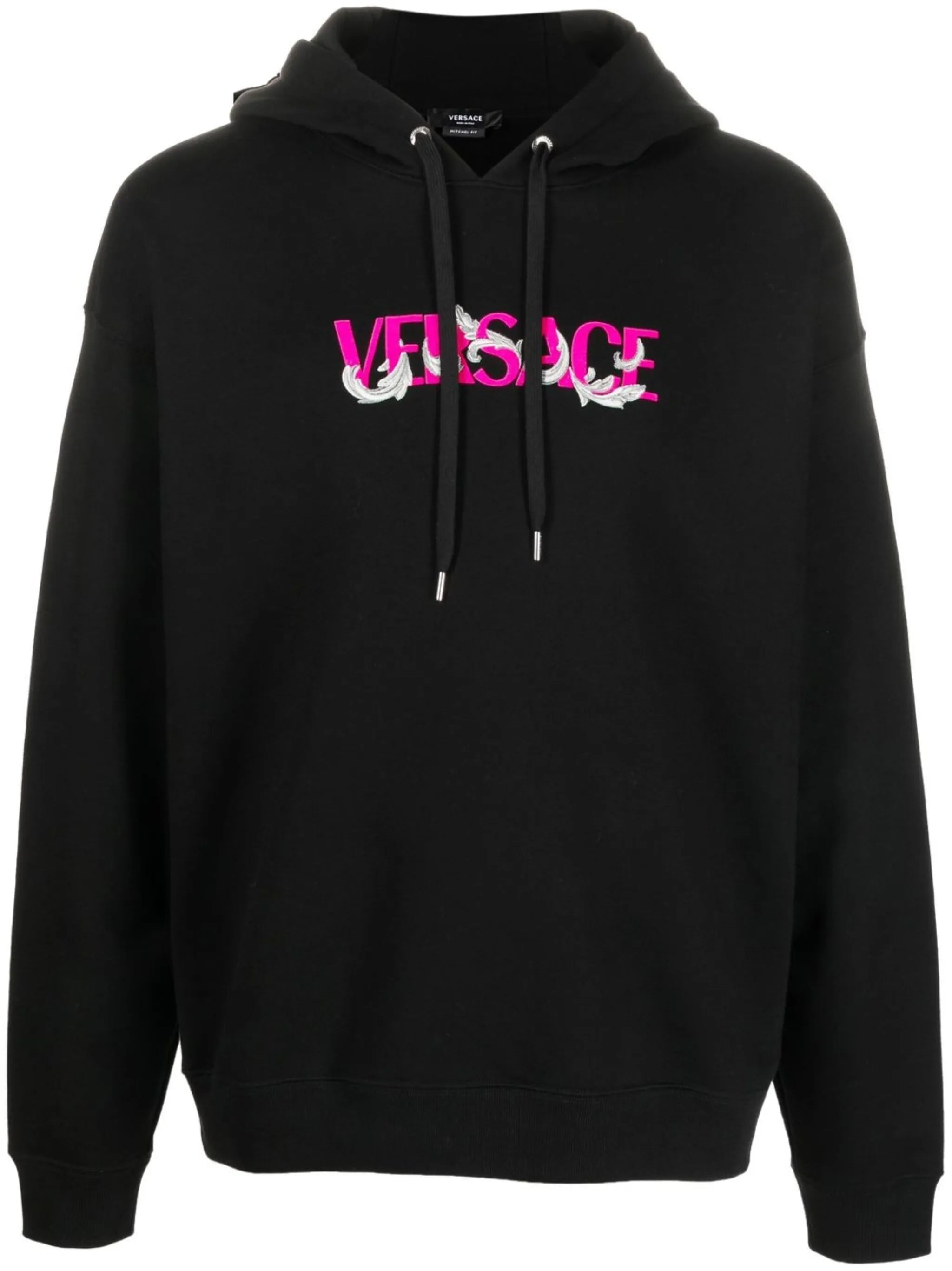 logo-embroidered drawstring hoodie