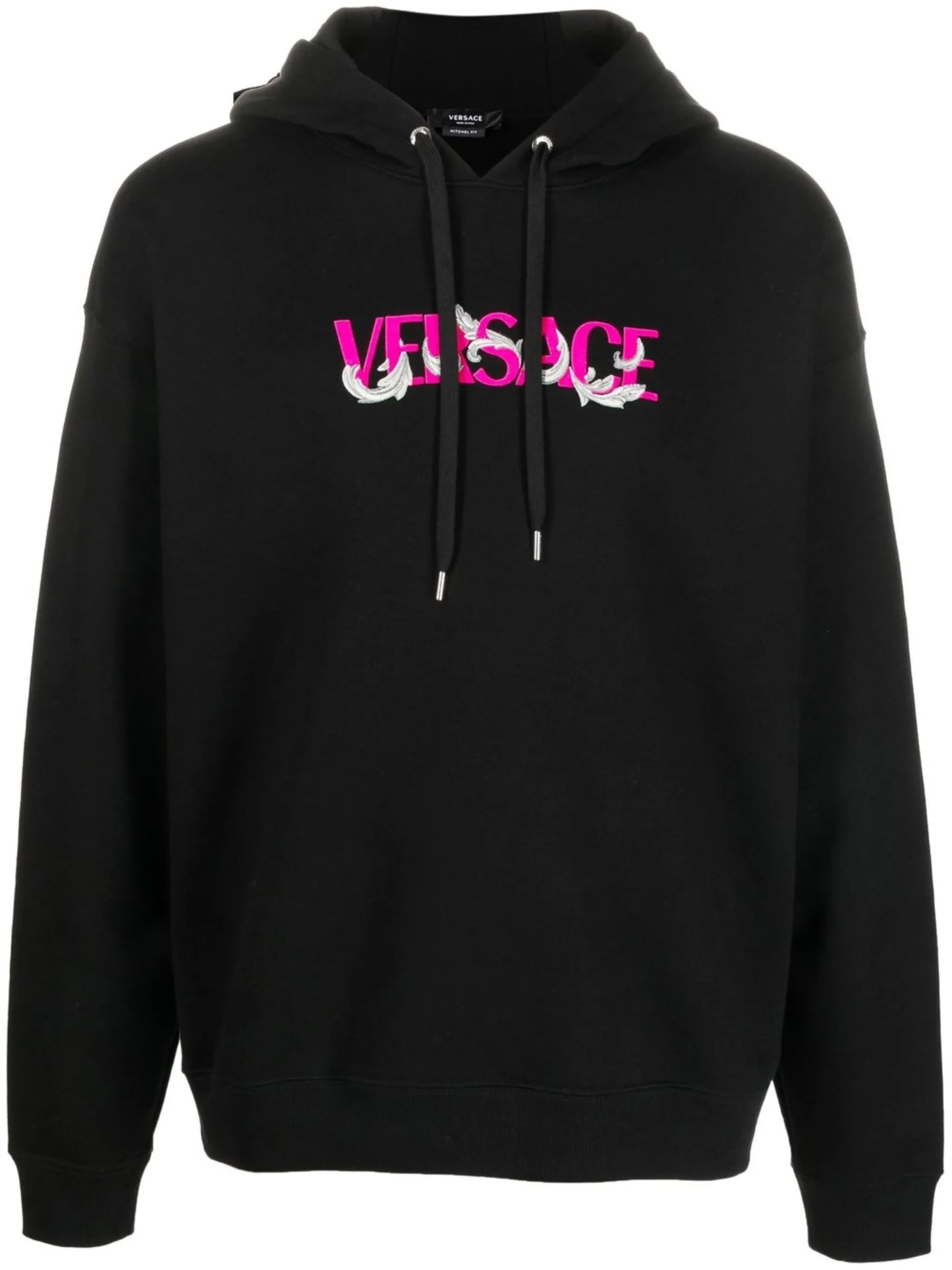 logo-embroidered drawstring hoodie
