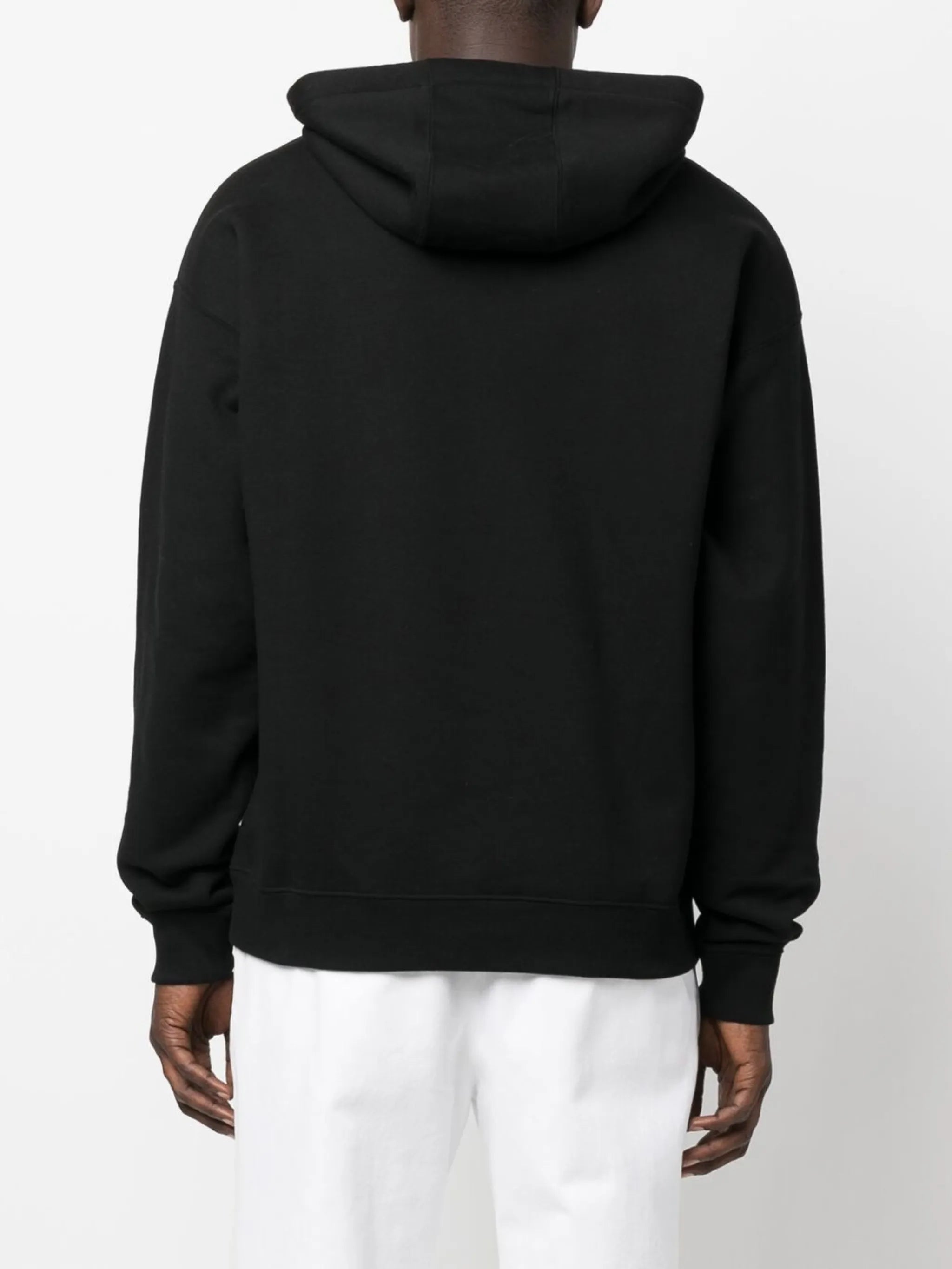 logo-embroidered drawstring hoodie
