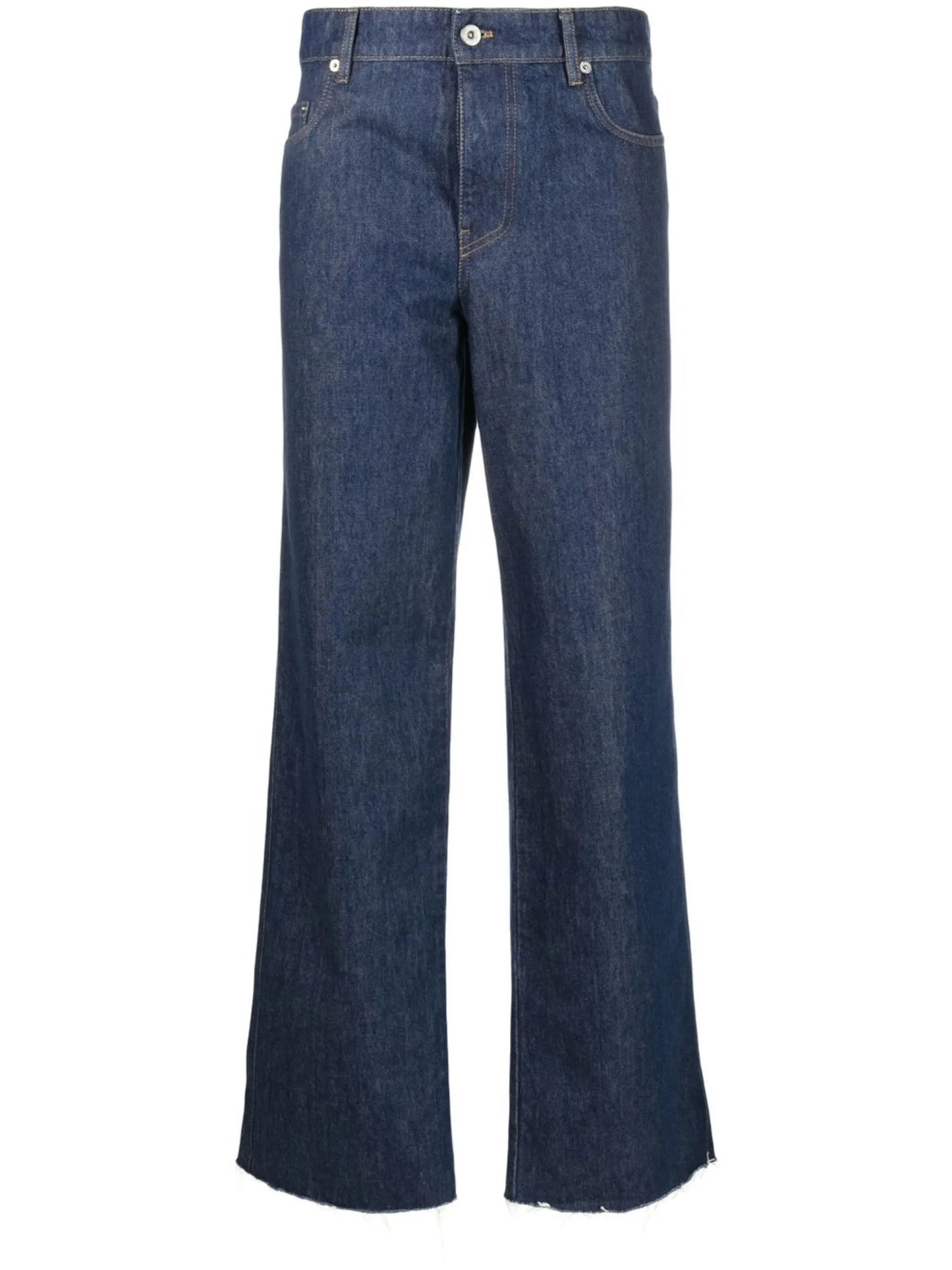 raw-cut hem straight-leg jeans
