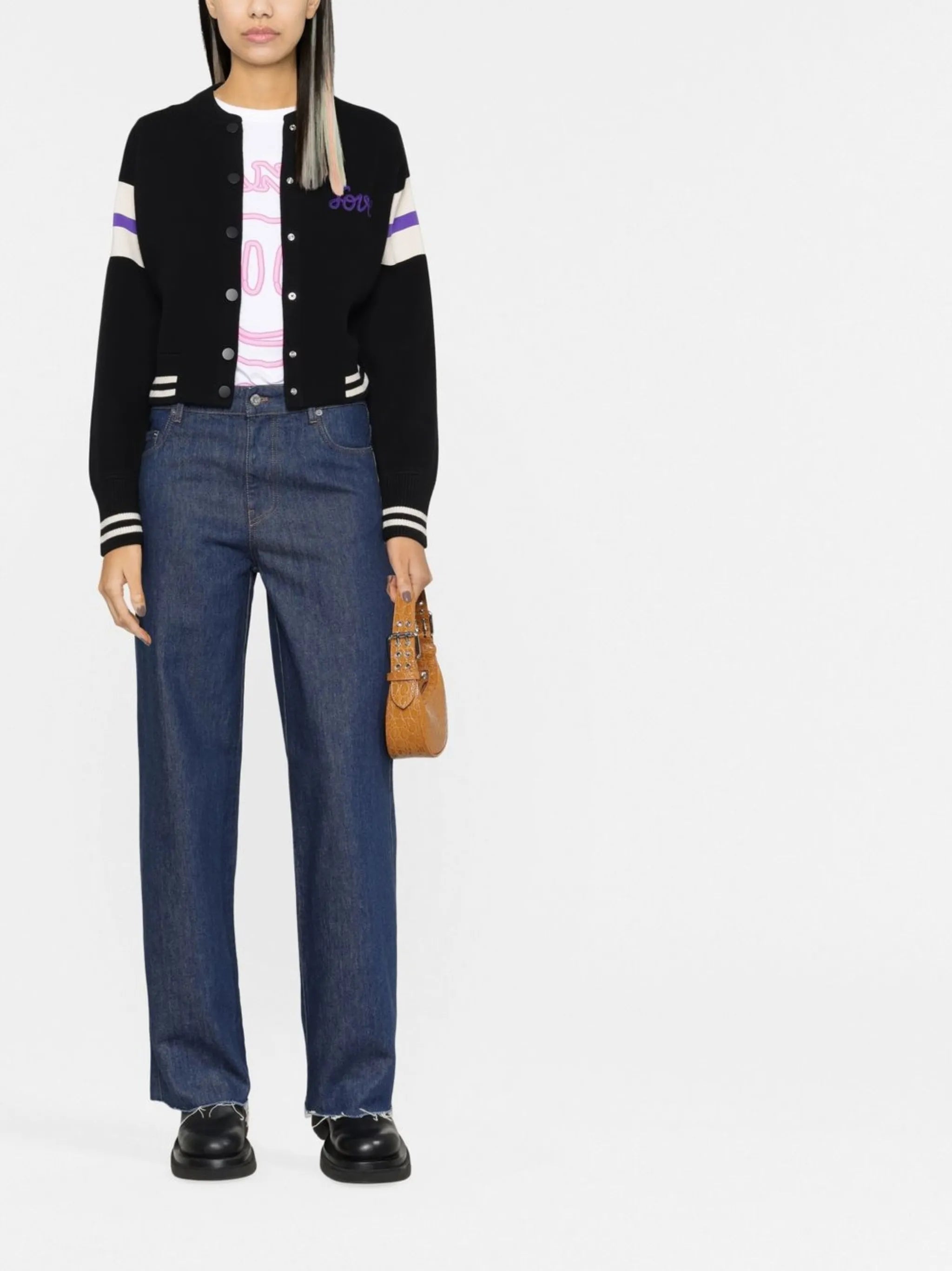 raw-cut hem straight-leg jeans
