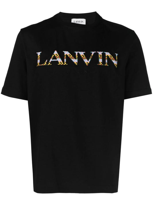 contrast logo-print crew-neck T-shirt