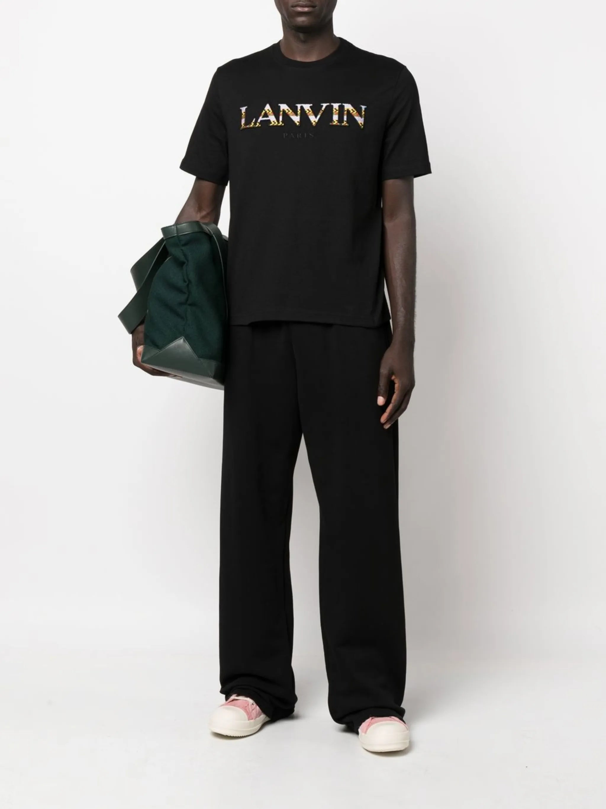 contrast logo-print crew-neck T-shirt