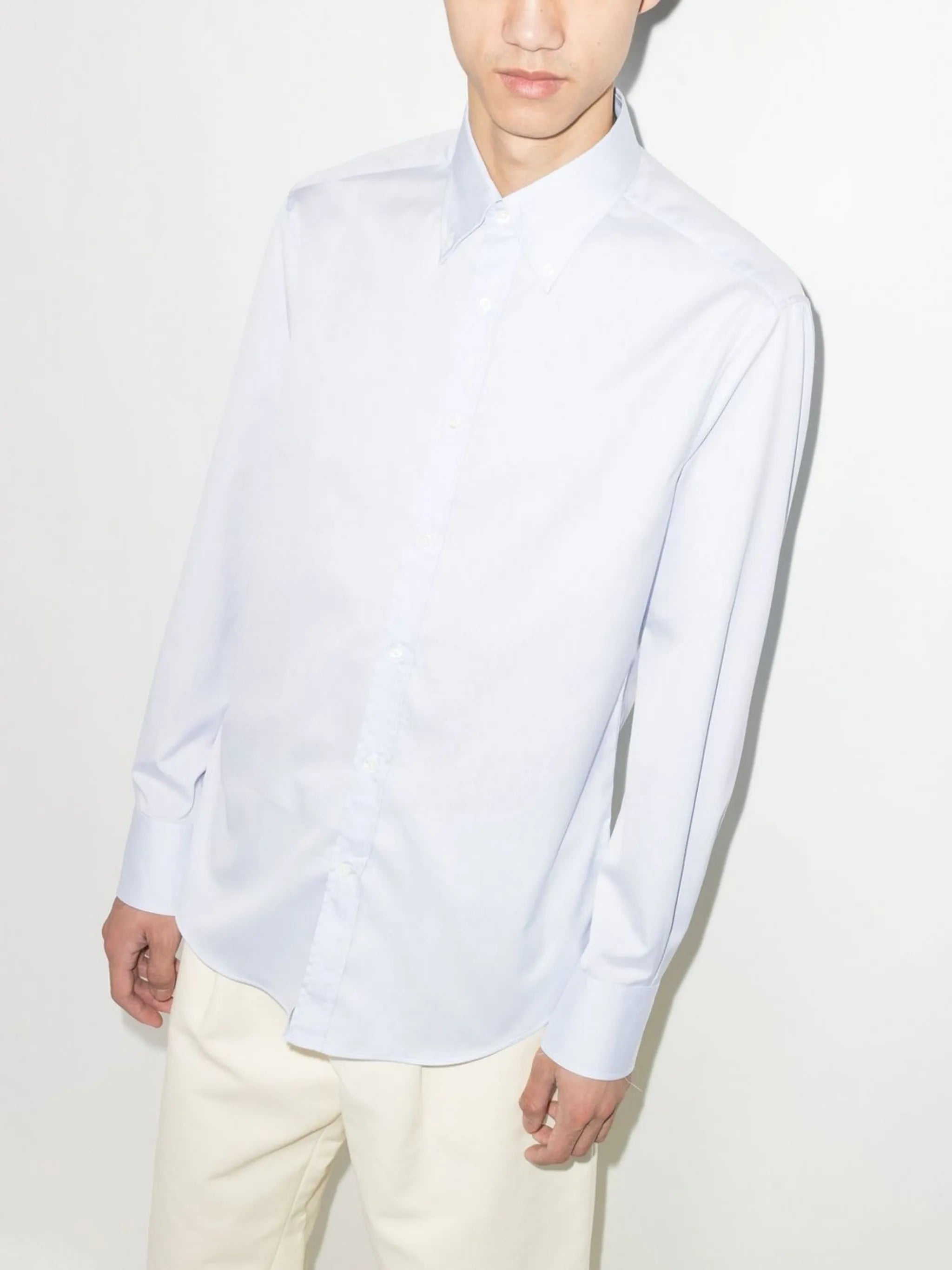 cotton twill slim-fit shirt
