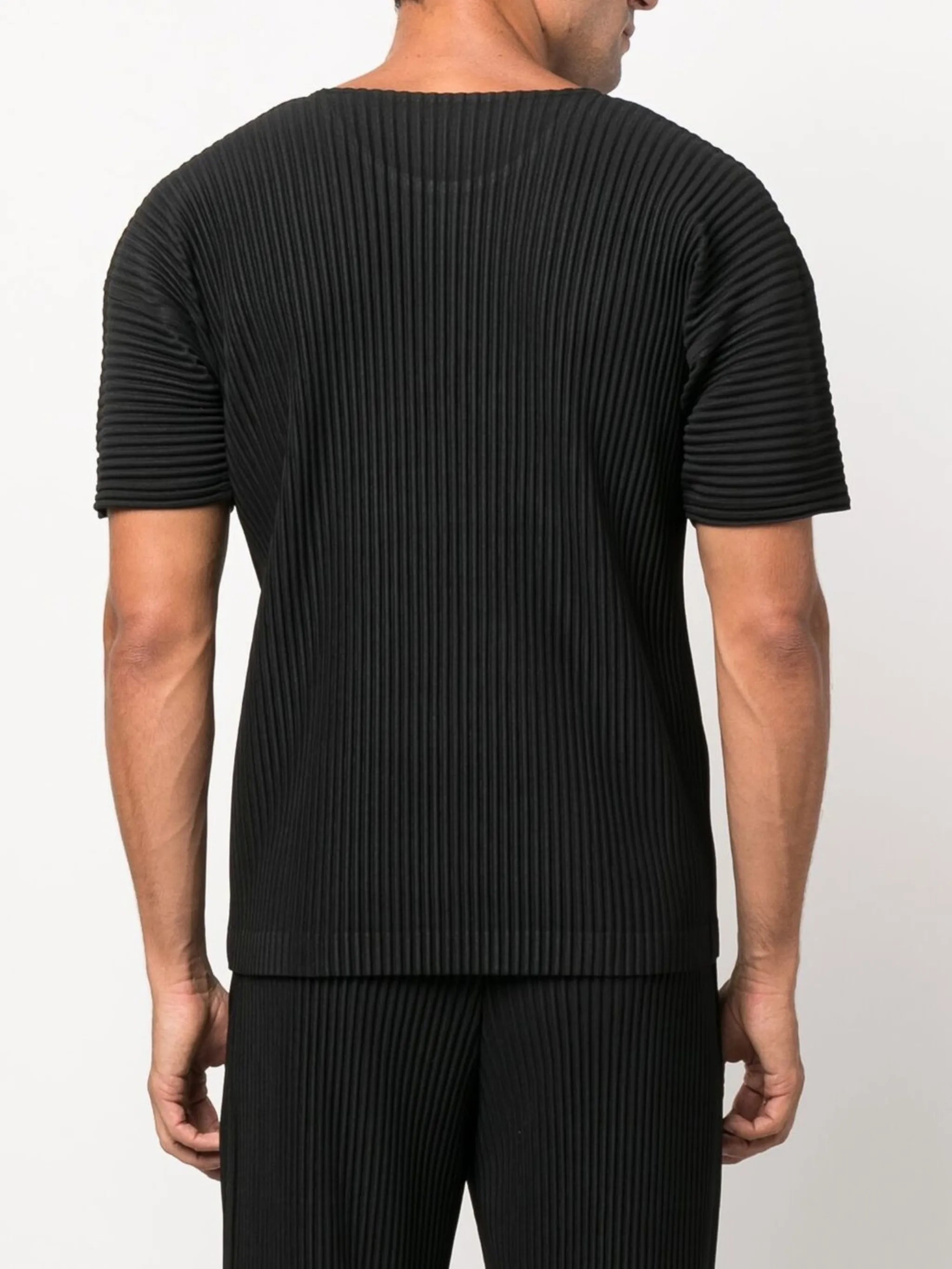 crew-neck plissé T-shirt