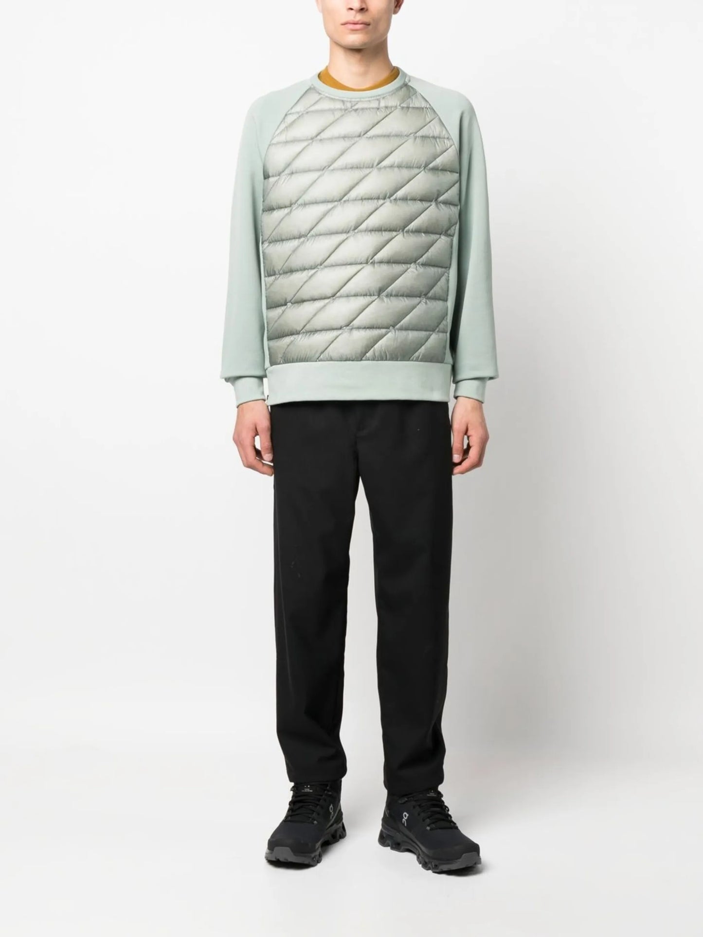 padded panel sweatshirt