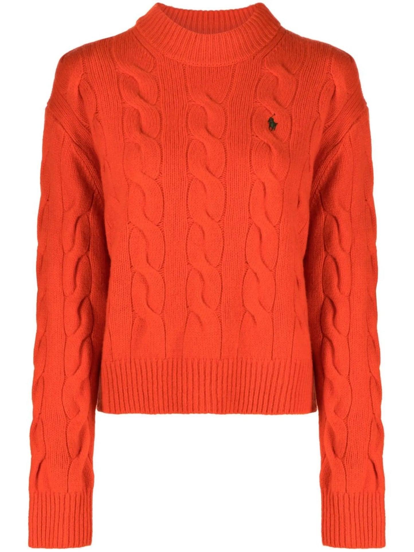 cable-knit cashmere-wool jumper