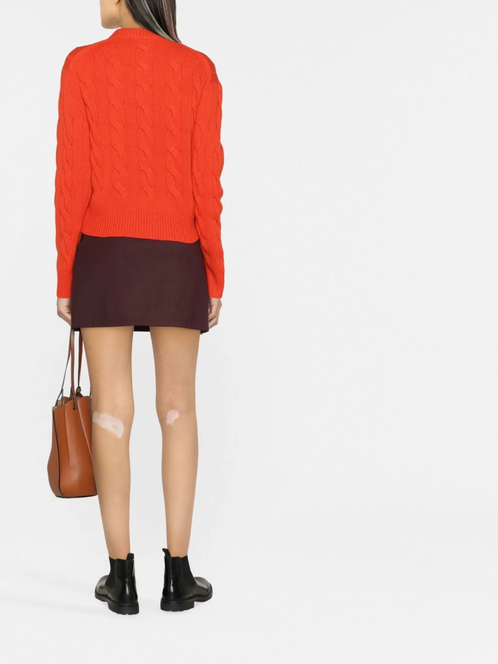 cable-knit cashmere-wool jumper