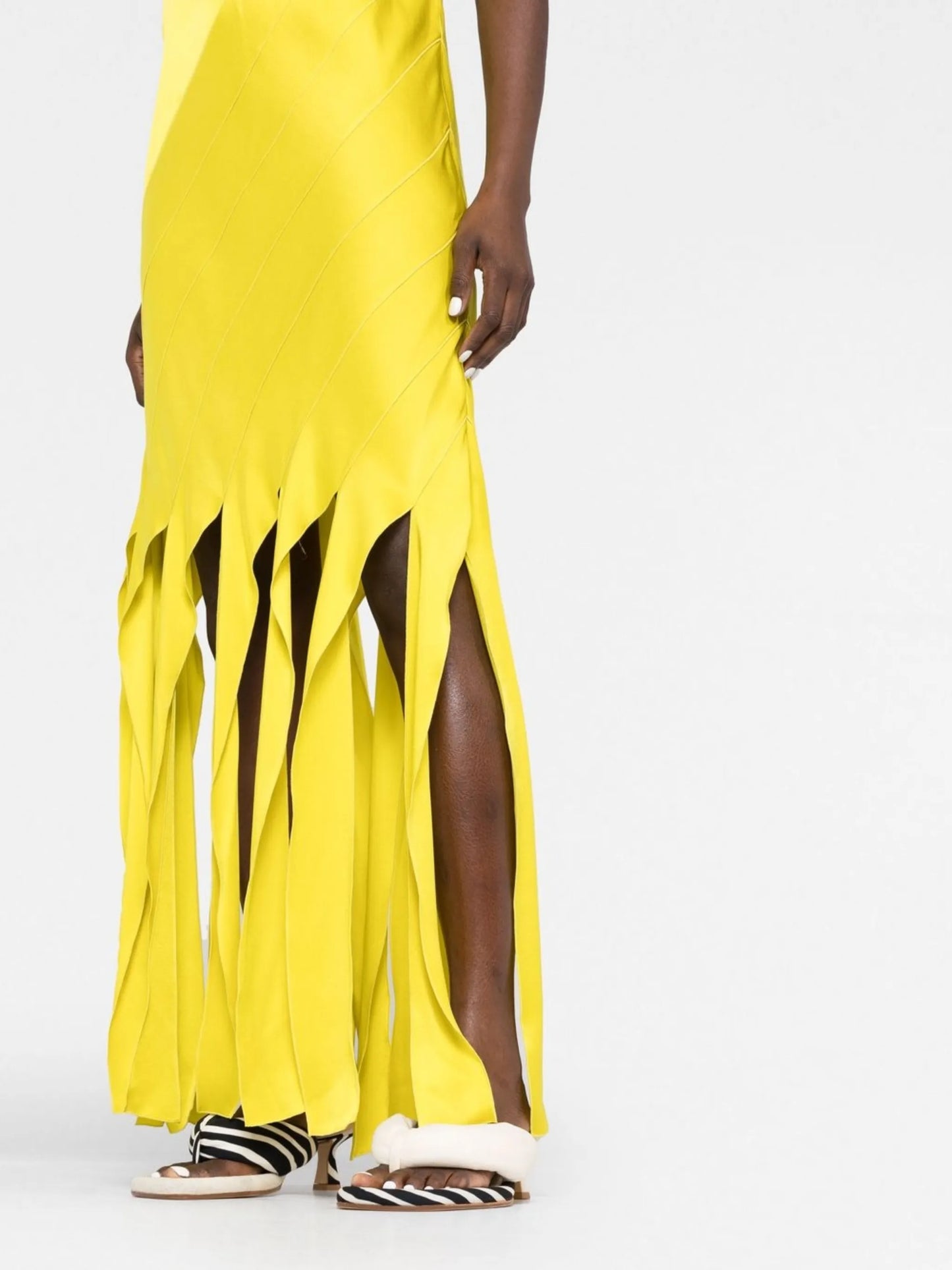 fringe-hem sleeveless dress