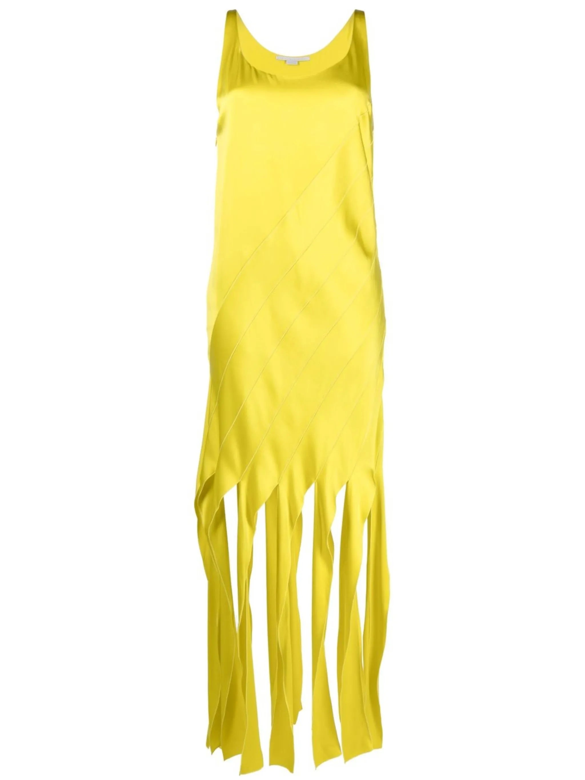 fringe-hem sleeveless dress