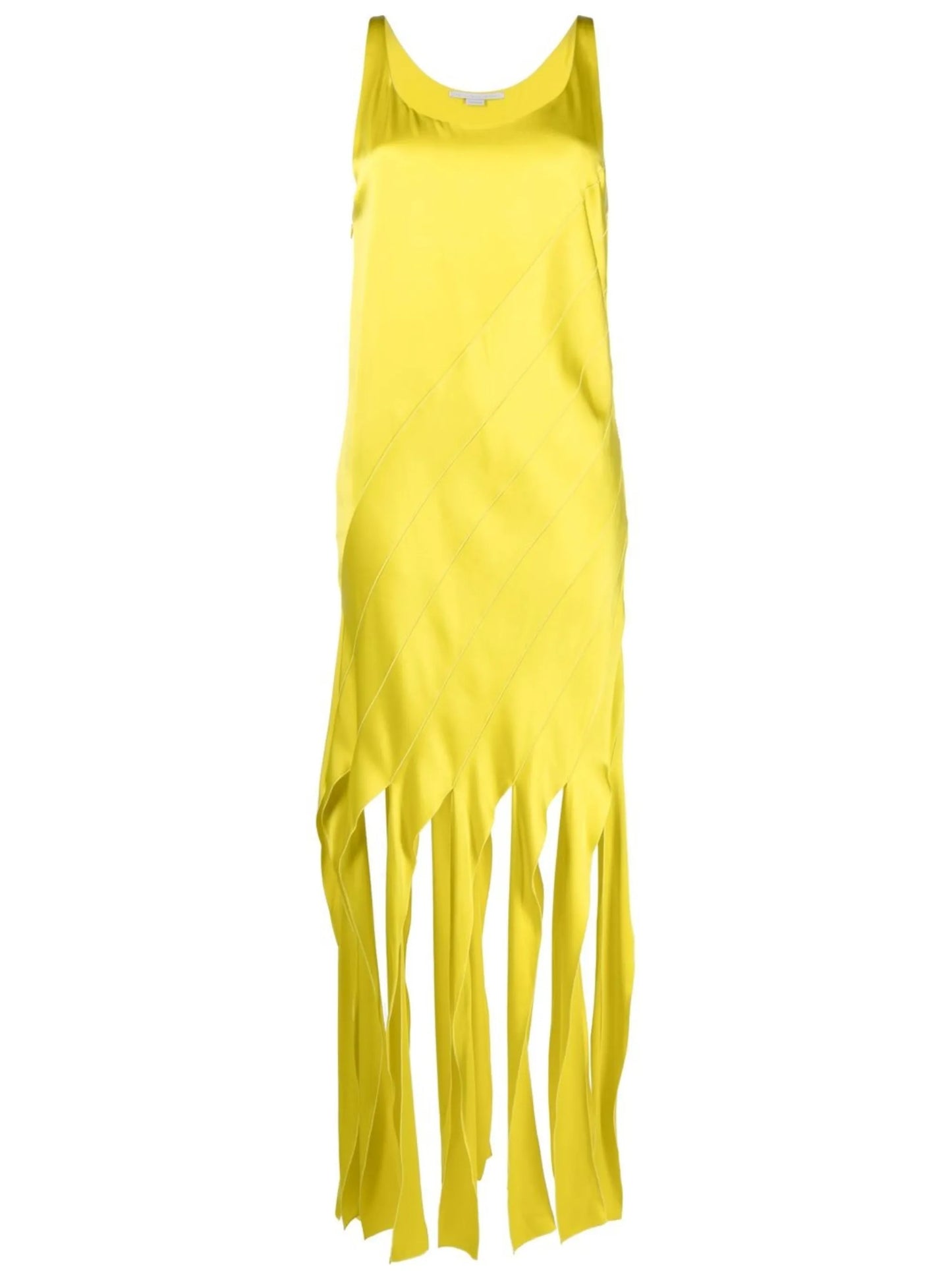 fringe-hem sleeveless dress