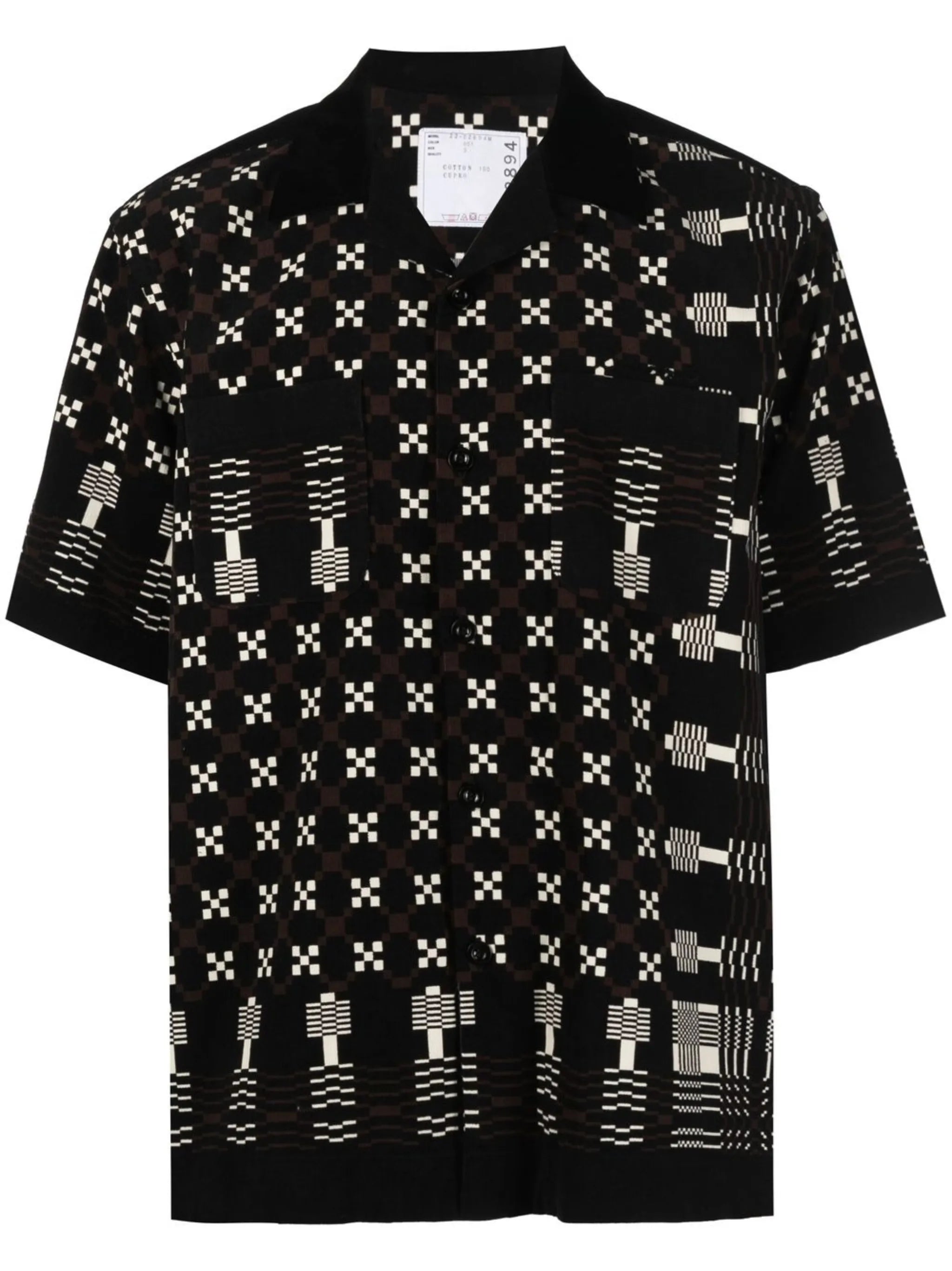 geometric-print short-sleeve shirt