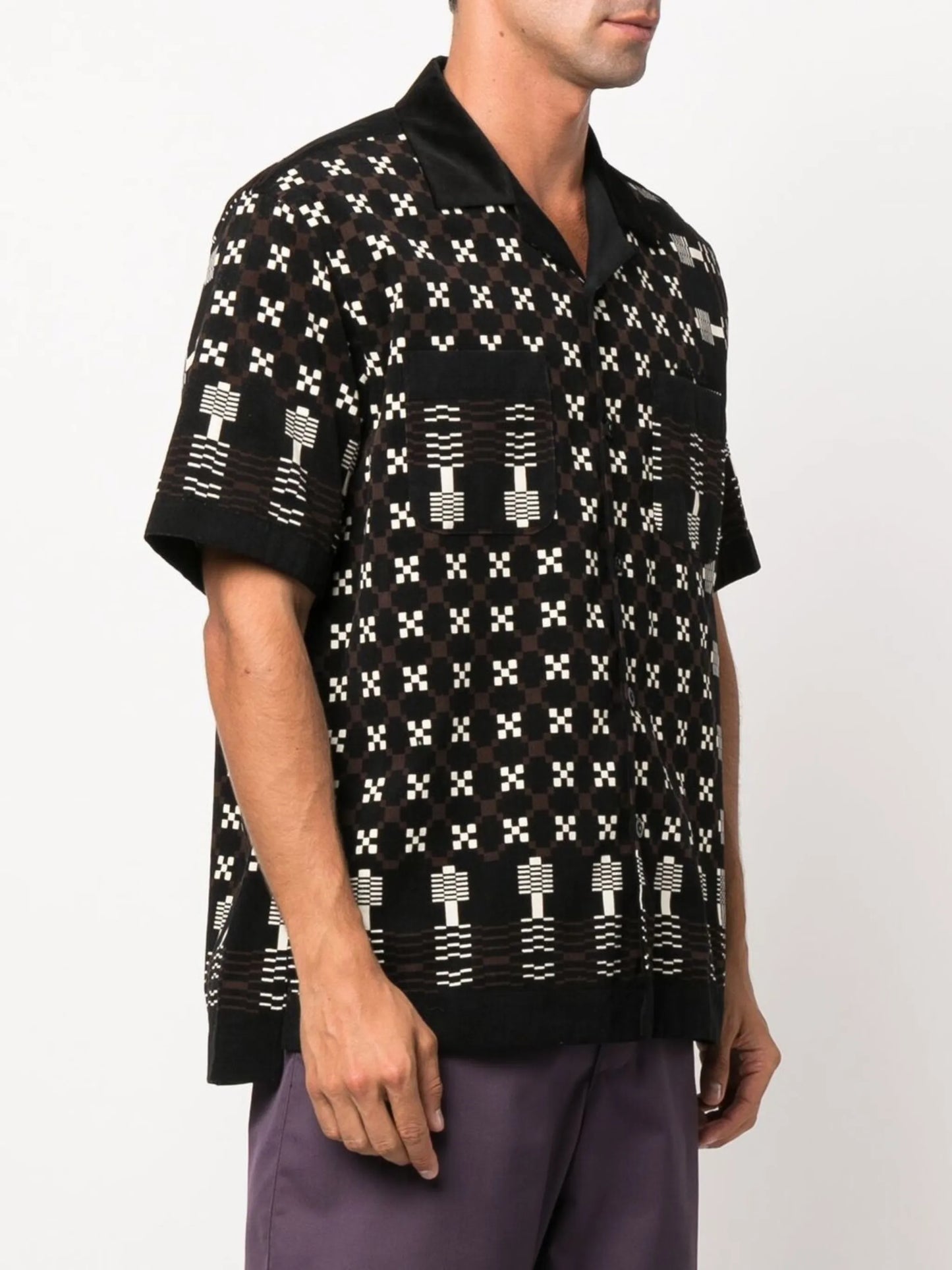 geometric-print short-sleeve shirt