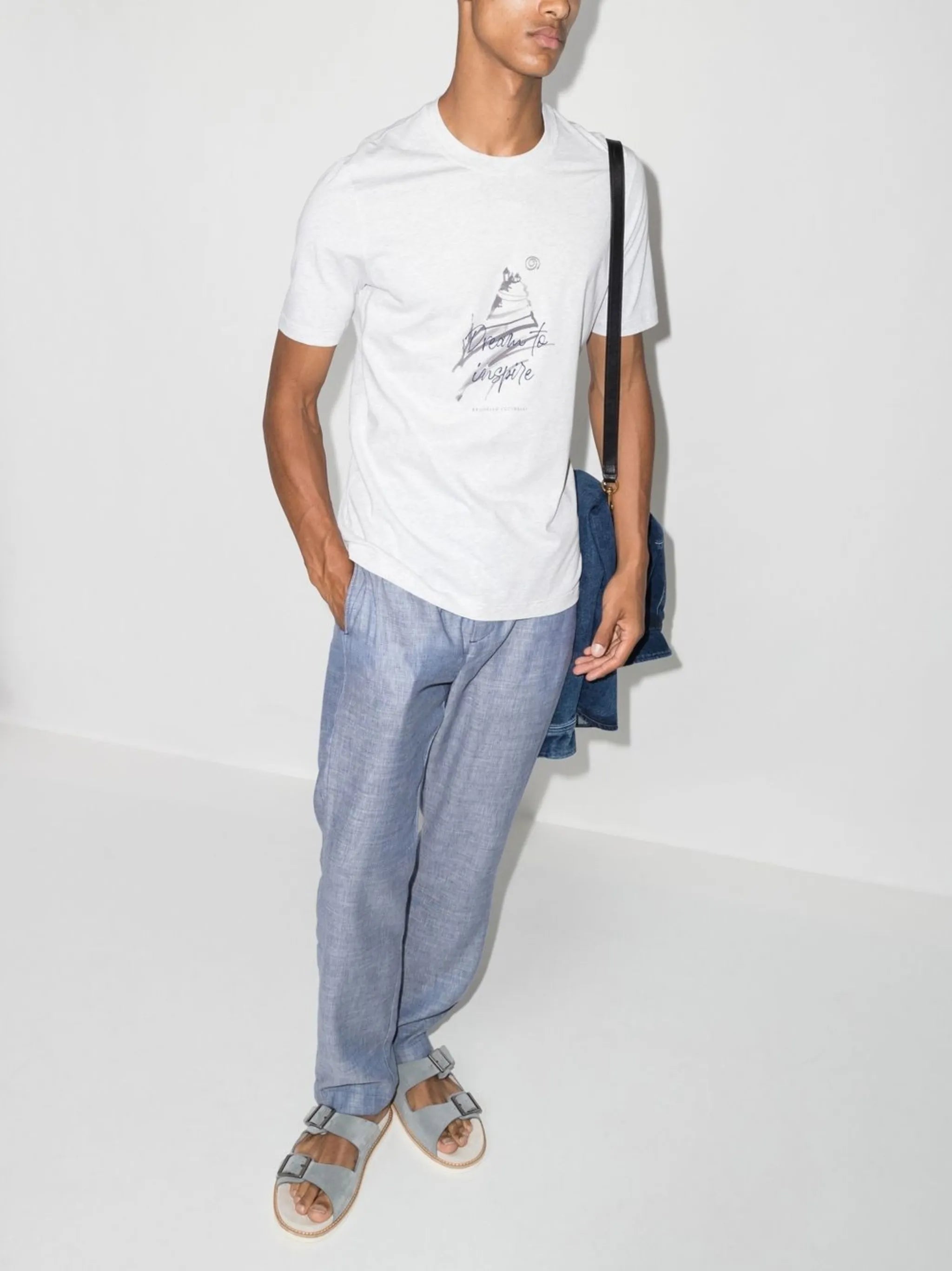 slogan print cotton T-shirt
