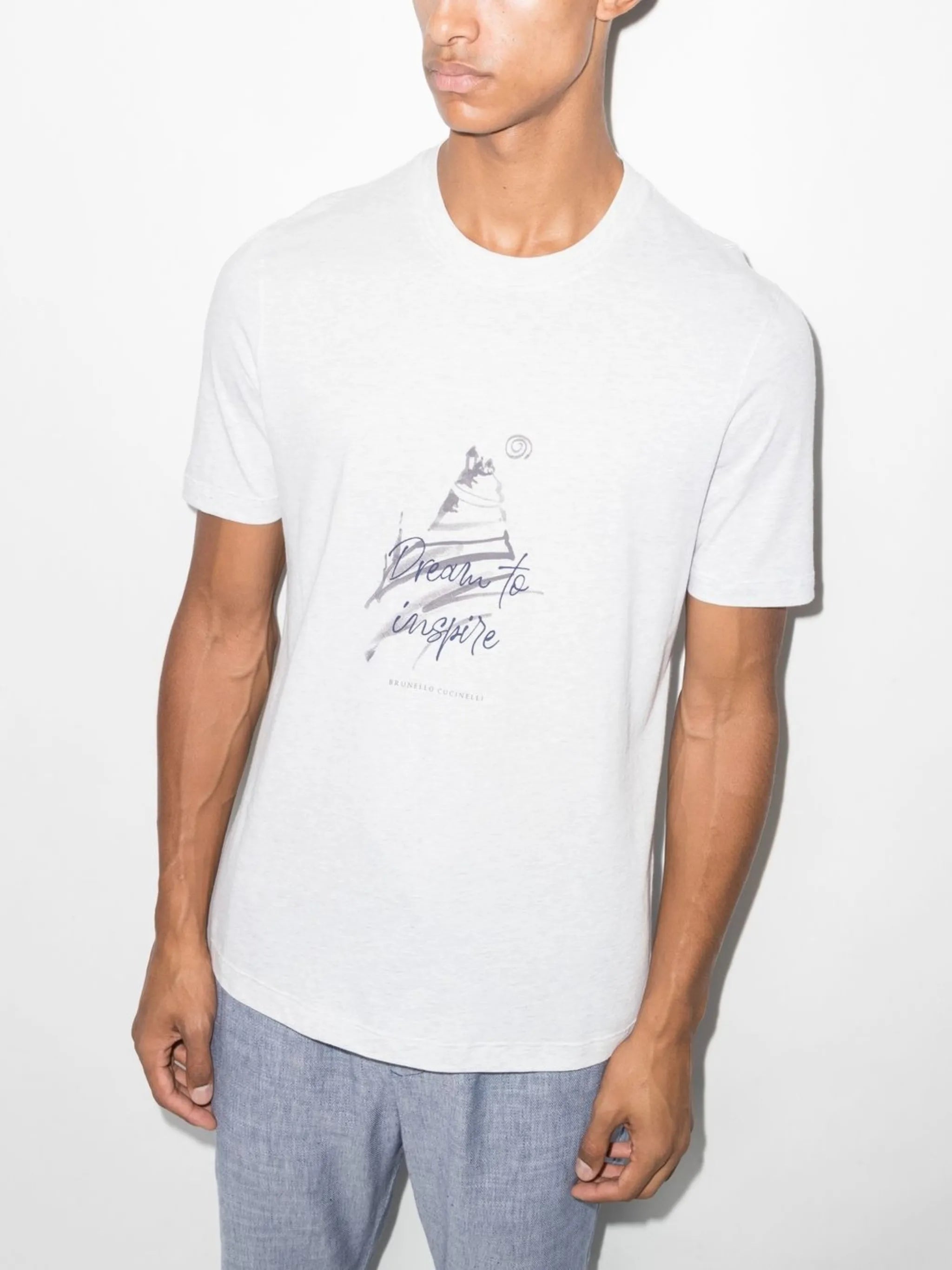 slogan print cotton T-shirt