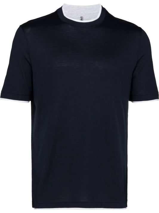 contrast-trim T-shirt