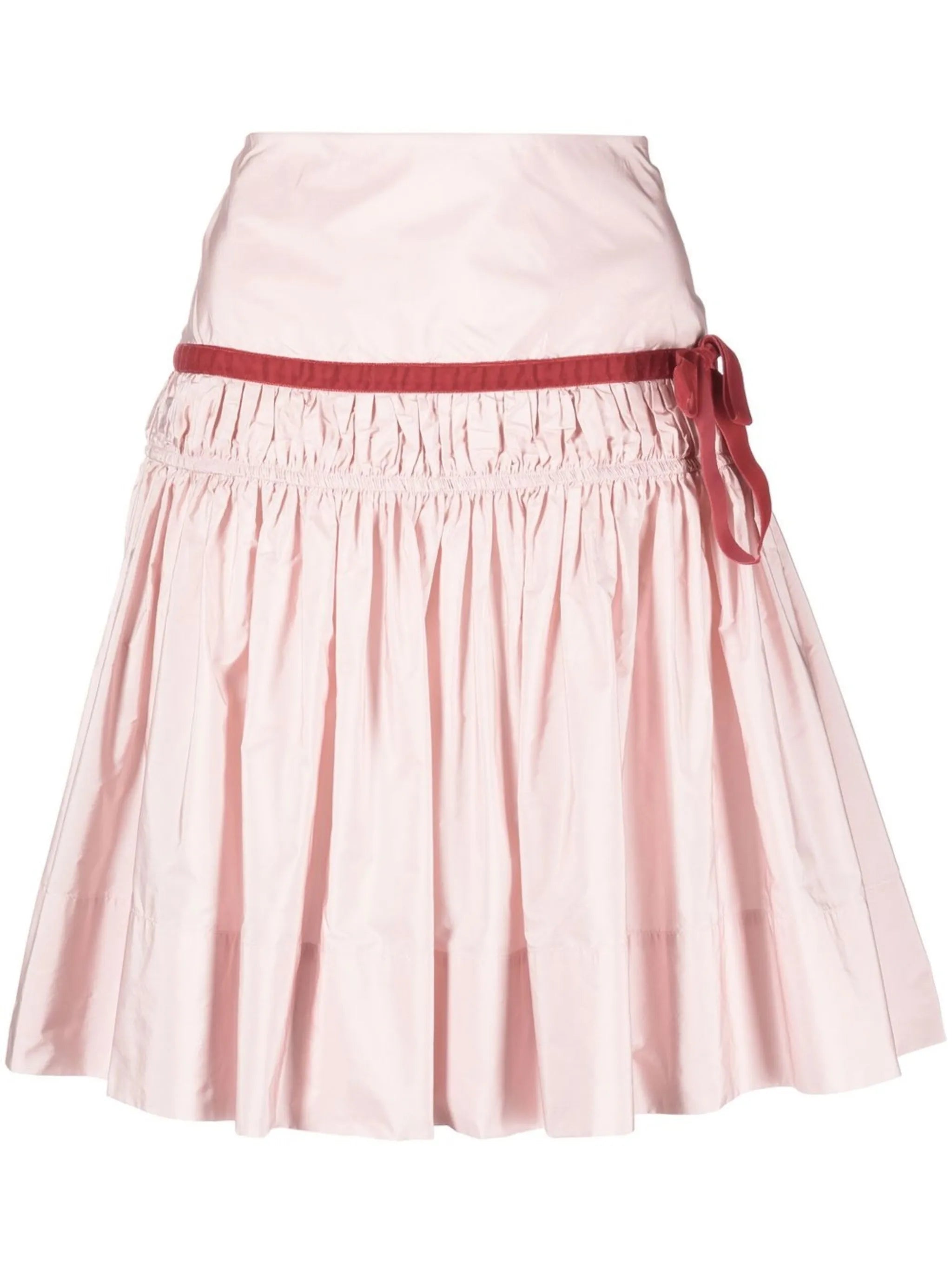 Lola bow-detail pleated miniskirt