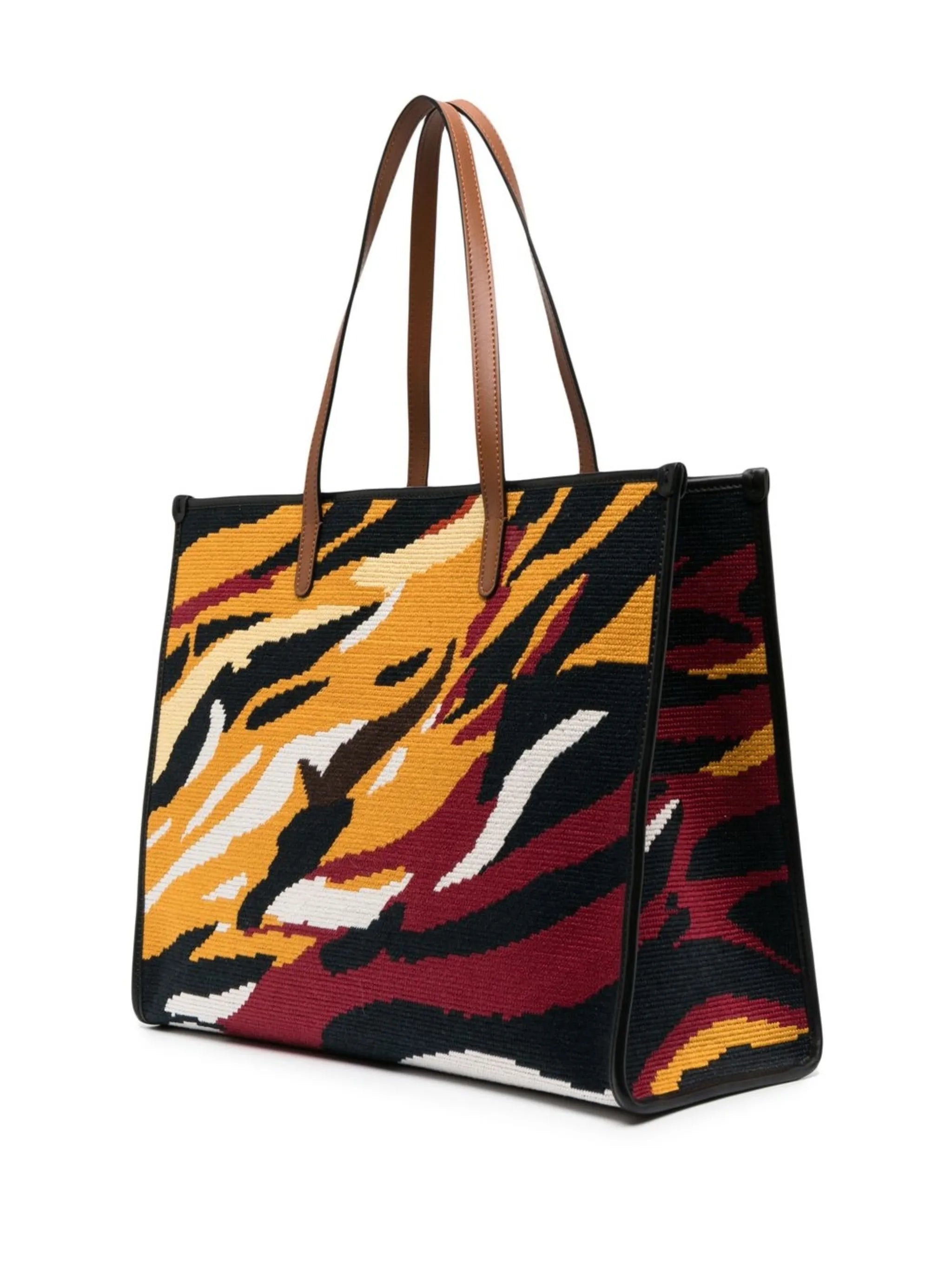 jacquard-horse pattern tote bag
