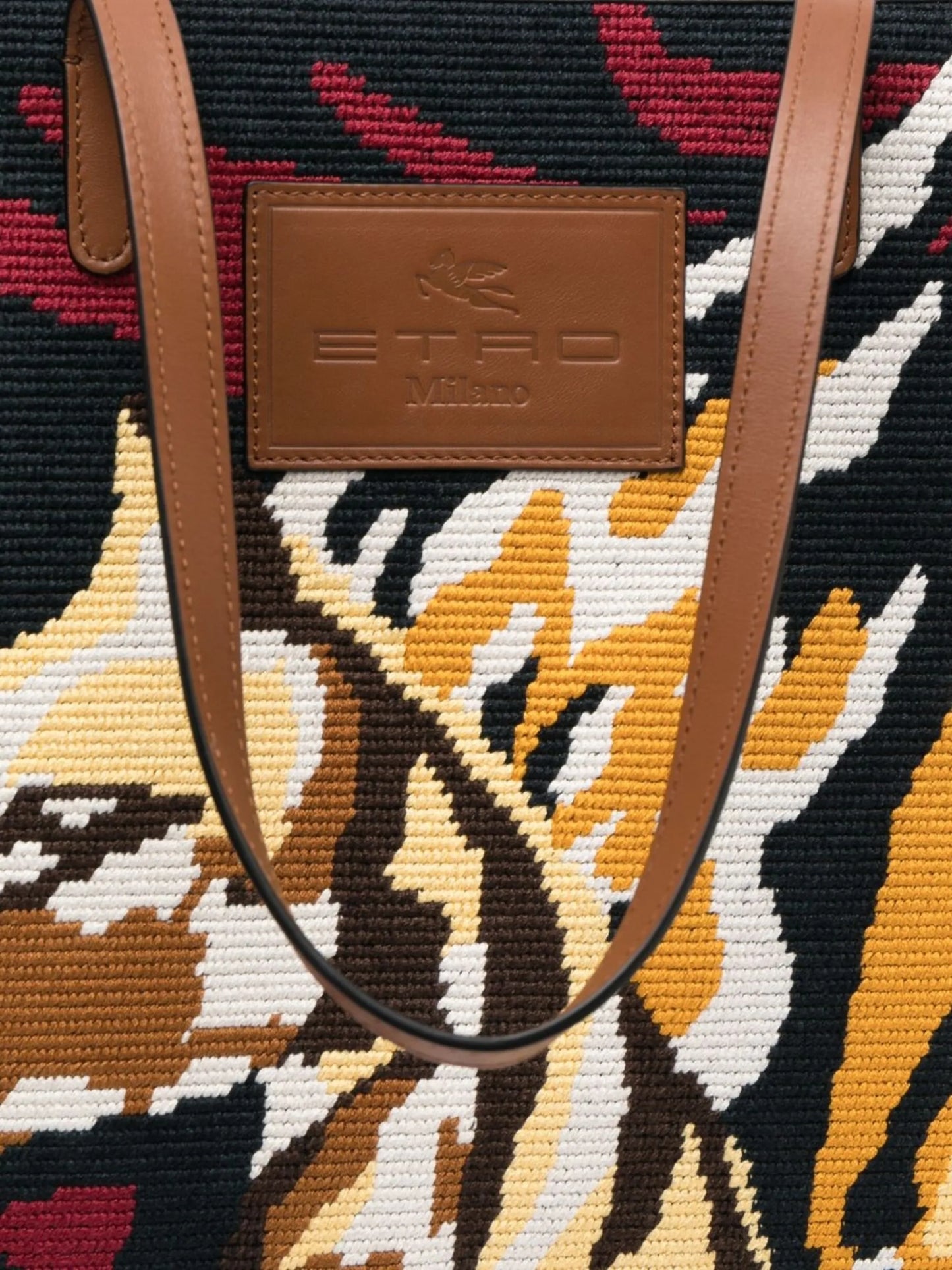 jacquard-horse pattern tote bag
