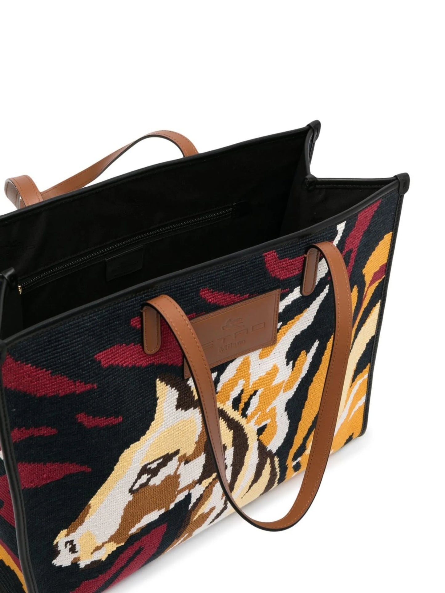 jacquard-horse pattern tote bag