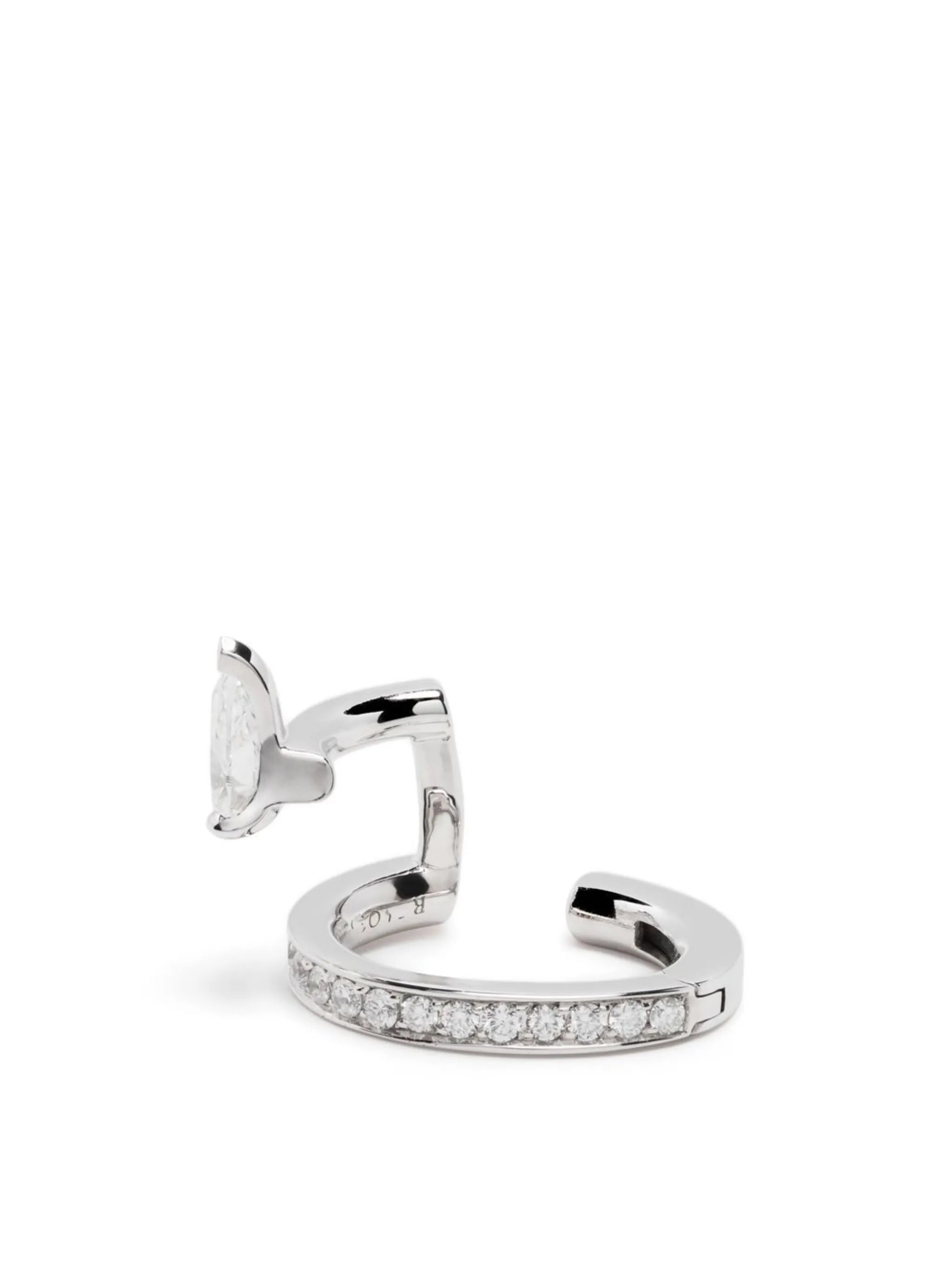 18kt white gold Serti Sur Vide earcuff