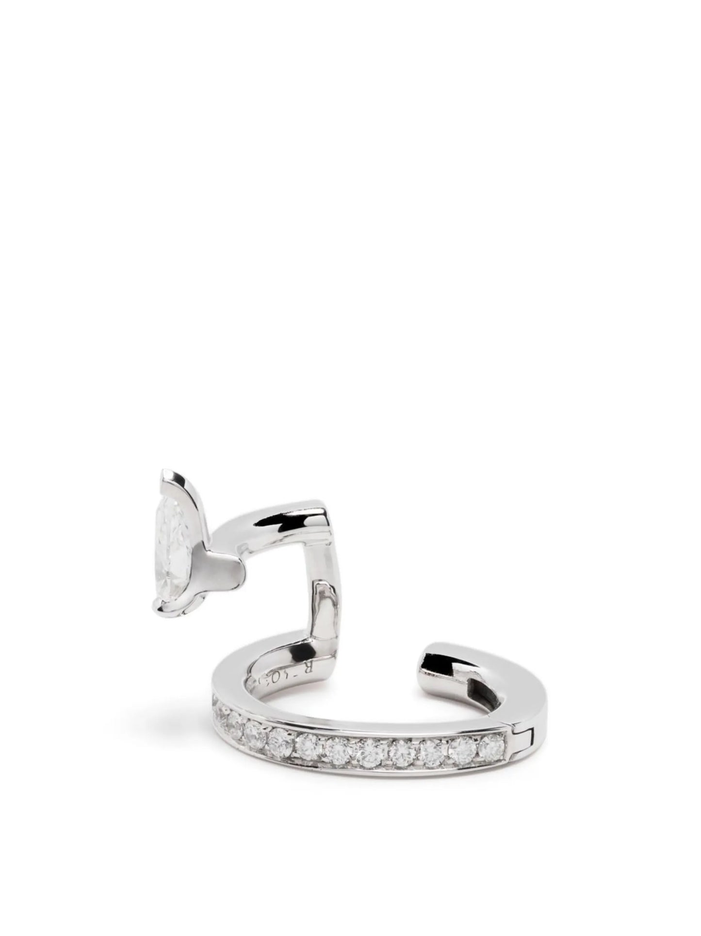 18kt white gold Serti Sur Vide earcuff