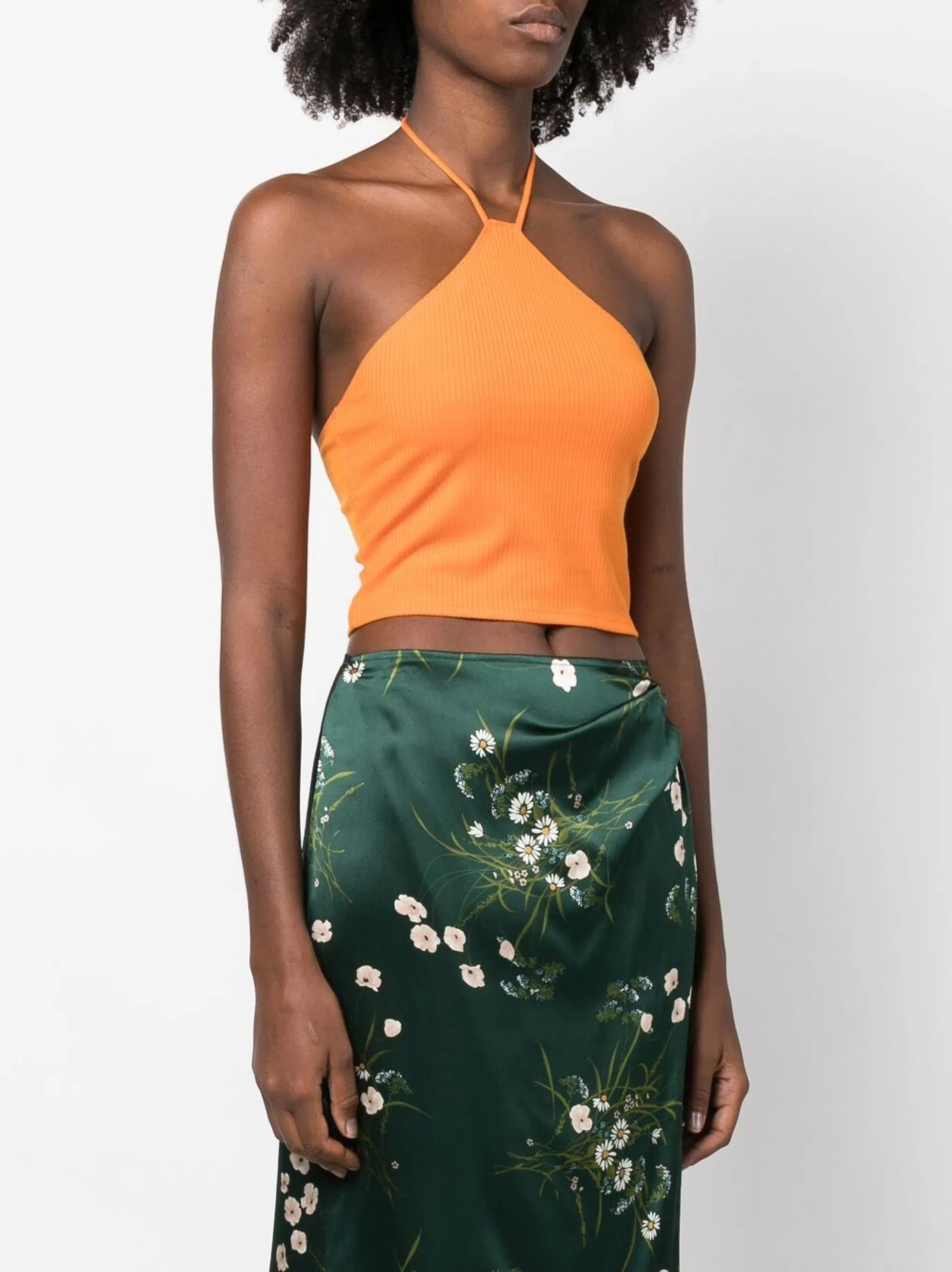 Aversa halterneck cropped top