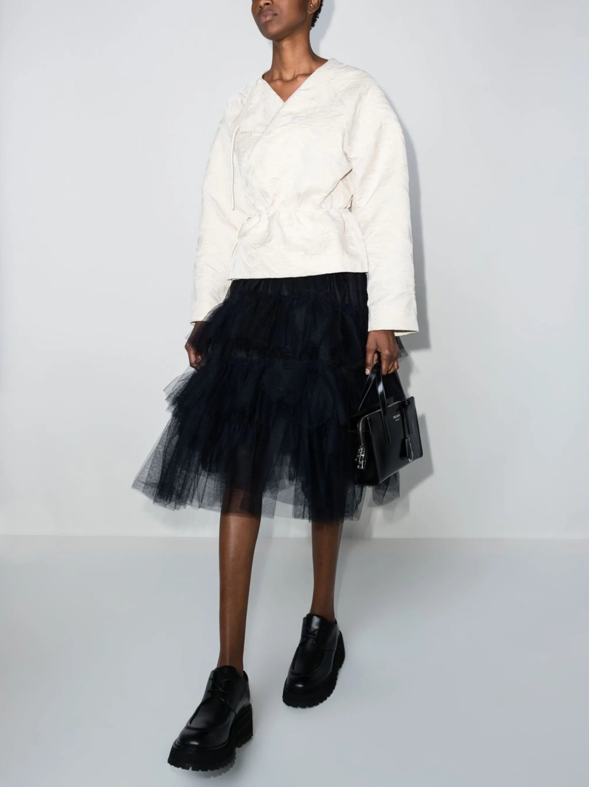 high-waisted tulle skirt