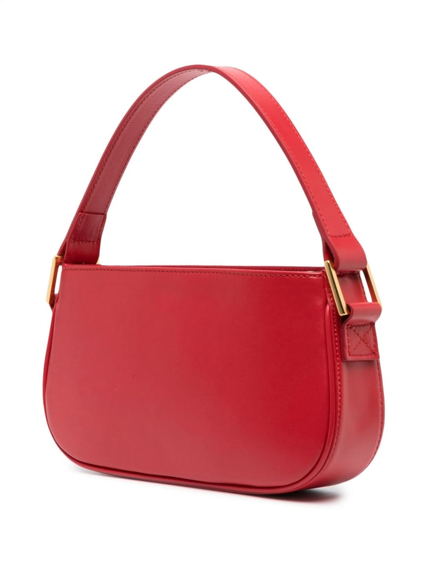 rhinestone-logo leather shoulder bag