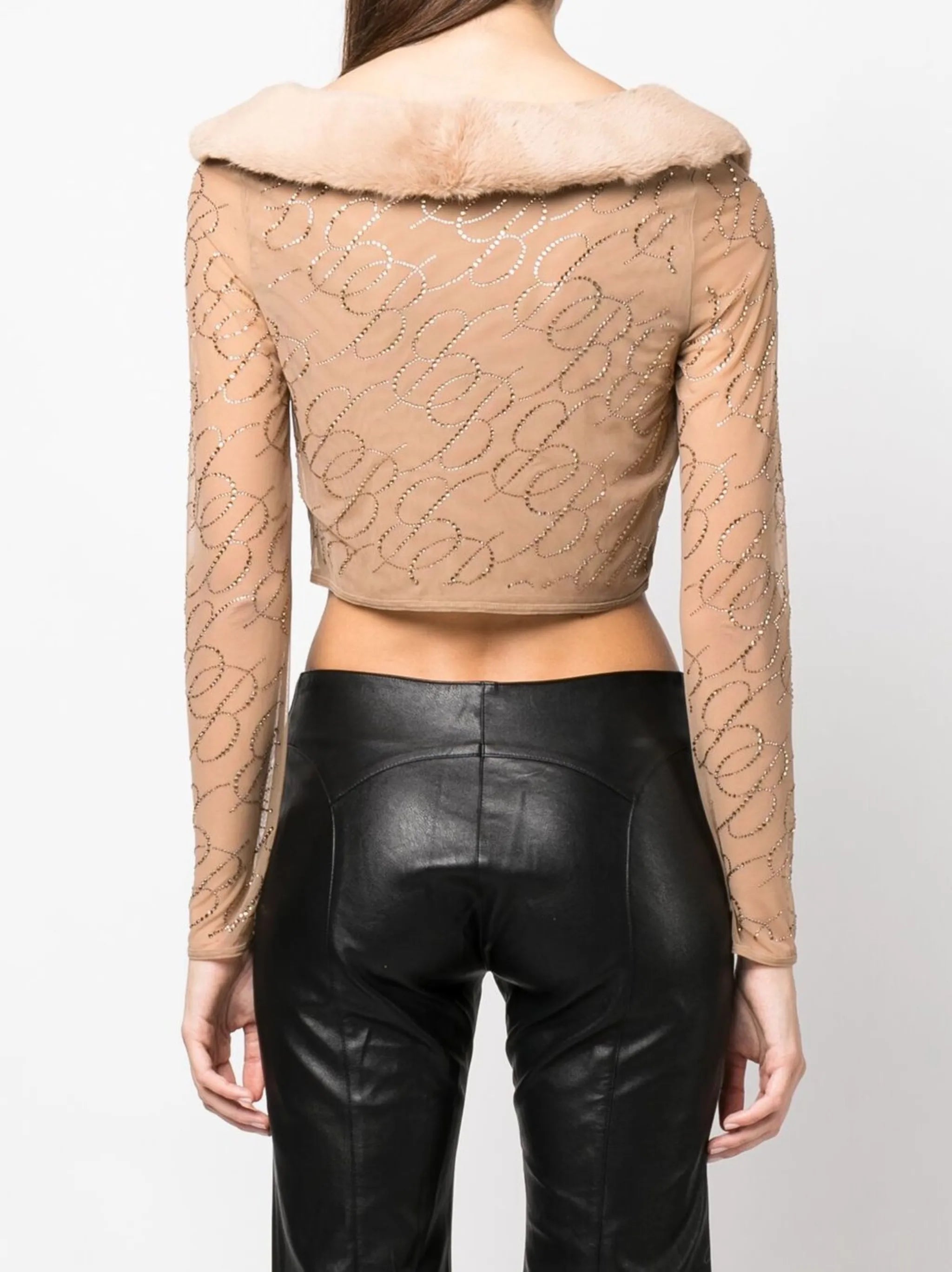 logo-embellished cropped cardigan