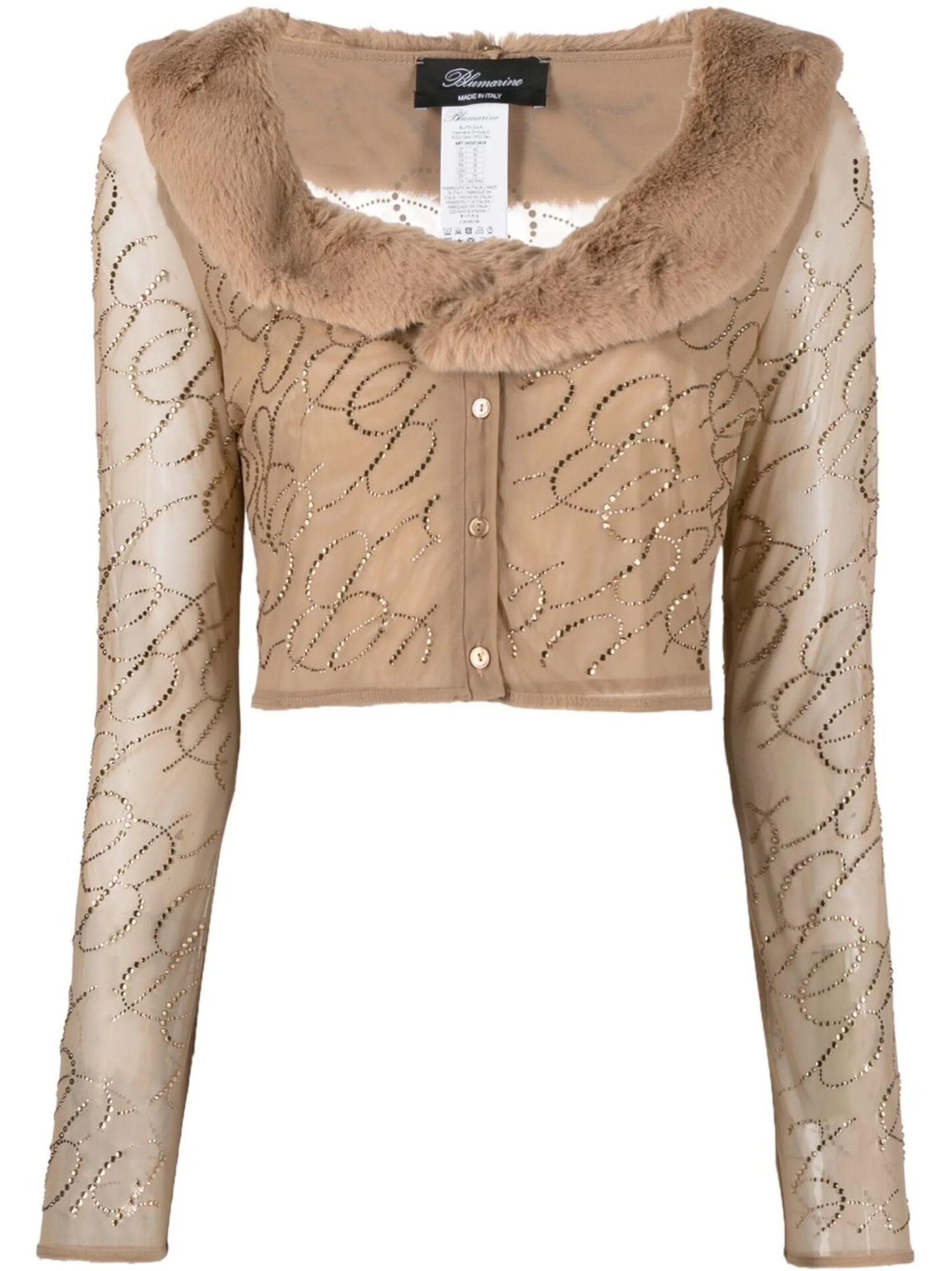 logo-embellished cropped cardigan