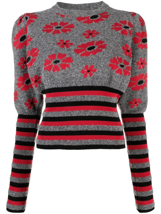 Becca patterned intarsia-knit jumper