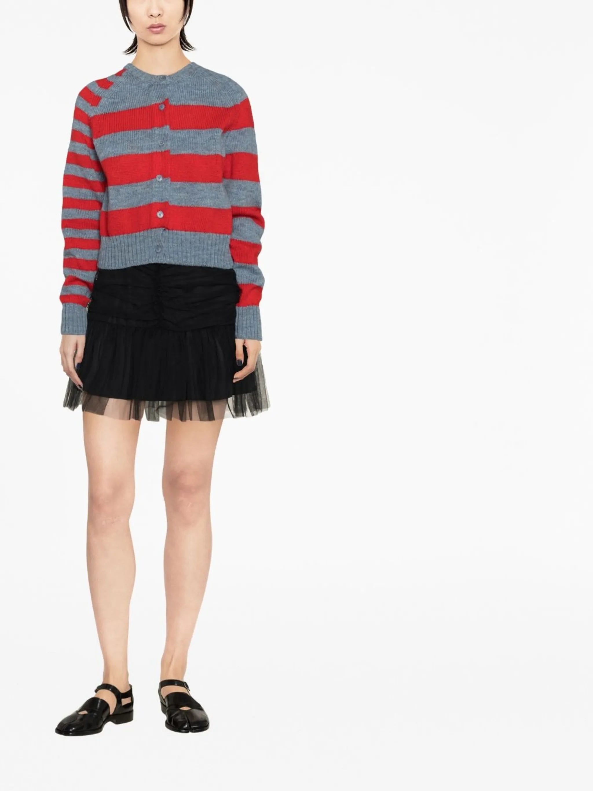 striped wool cardigan