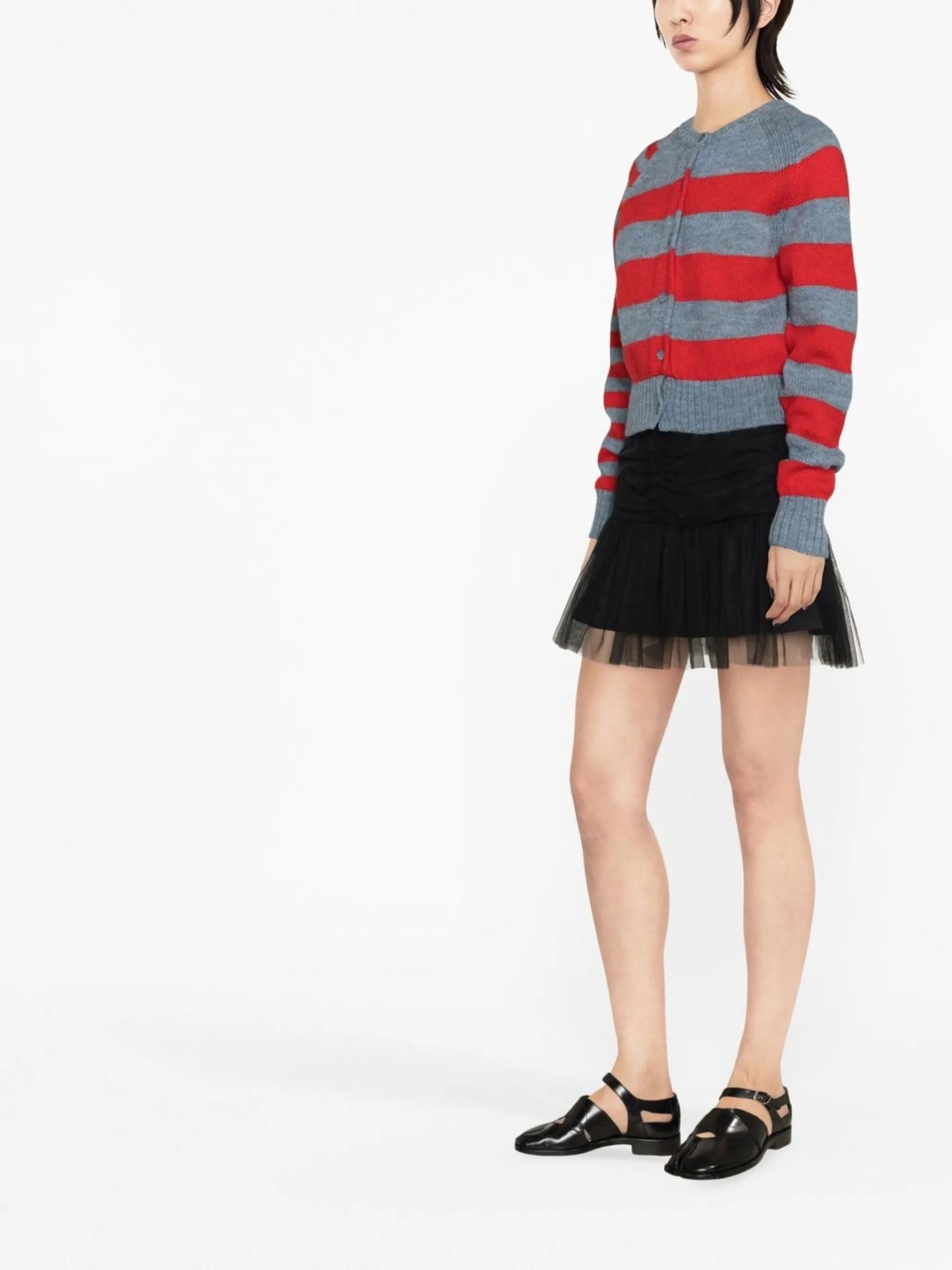 striped wool cardigan