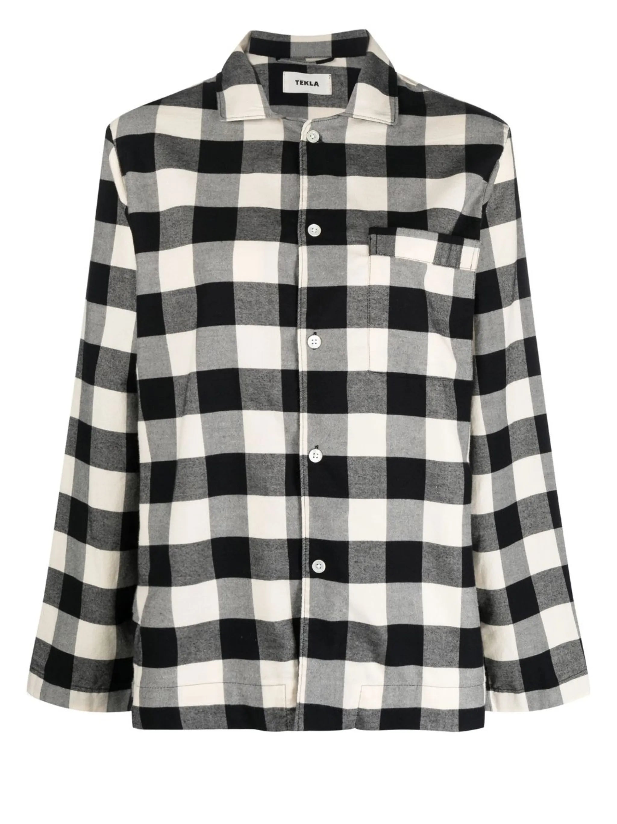 flannel gingham check pajama shirt