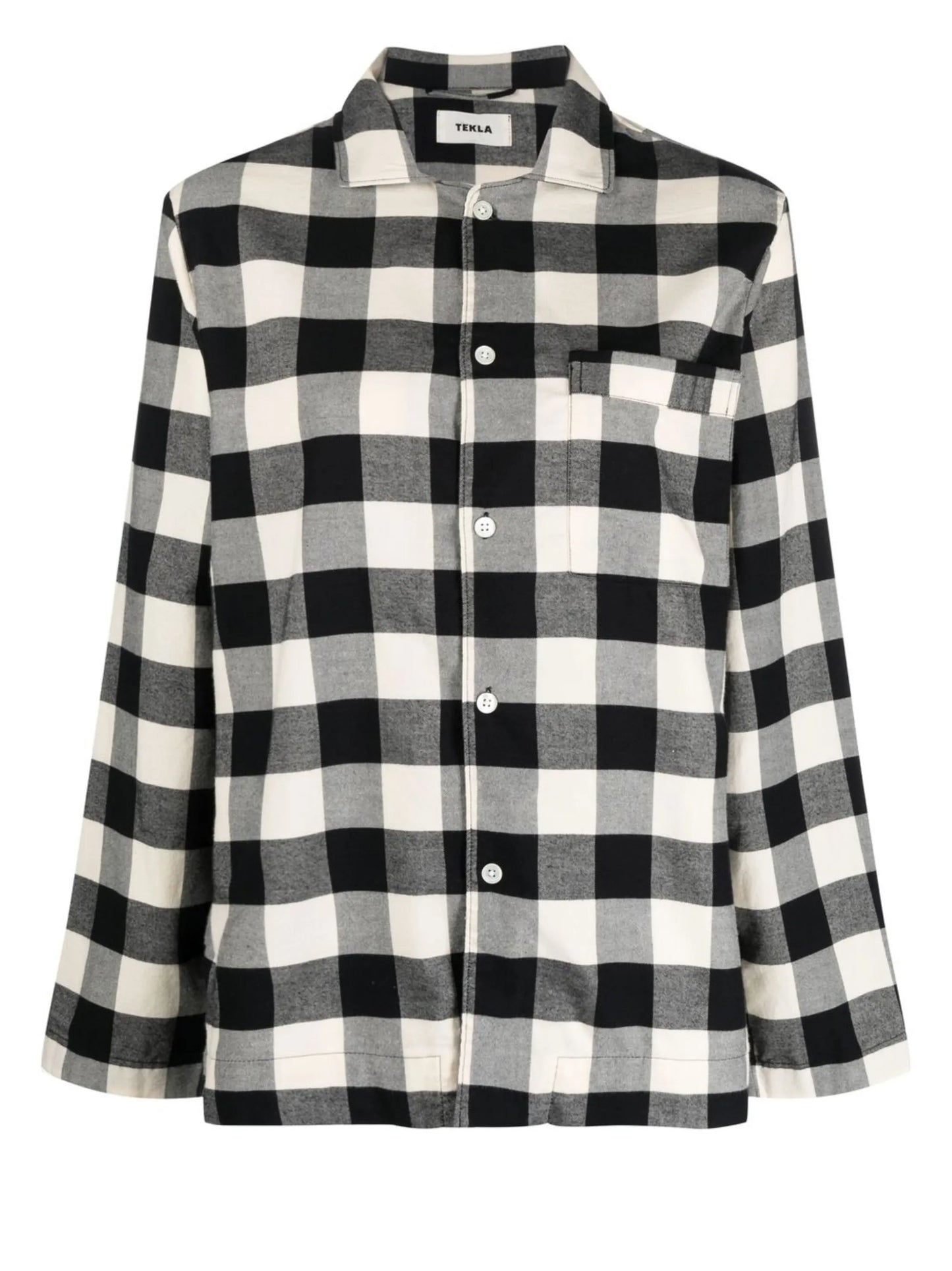 flannel gingham check pajama shirt