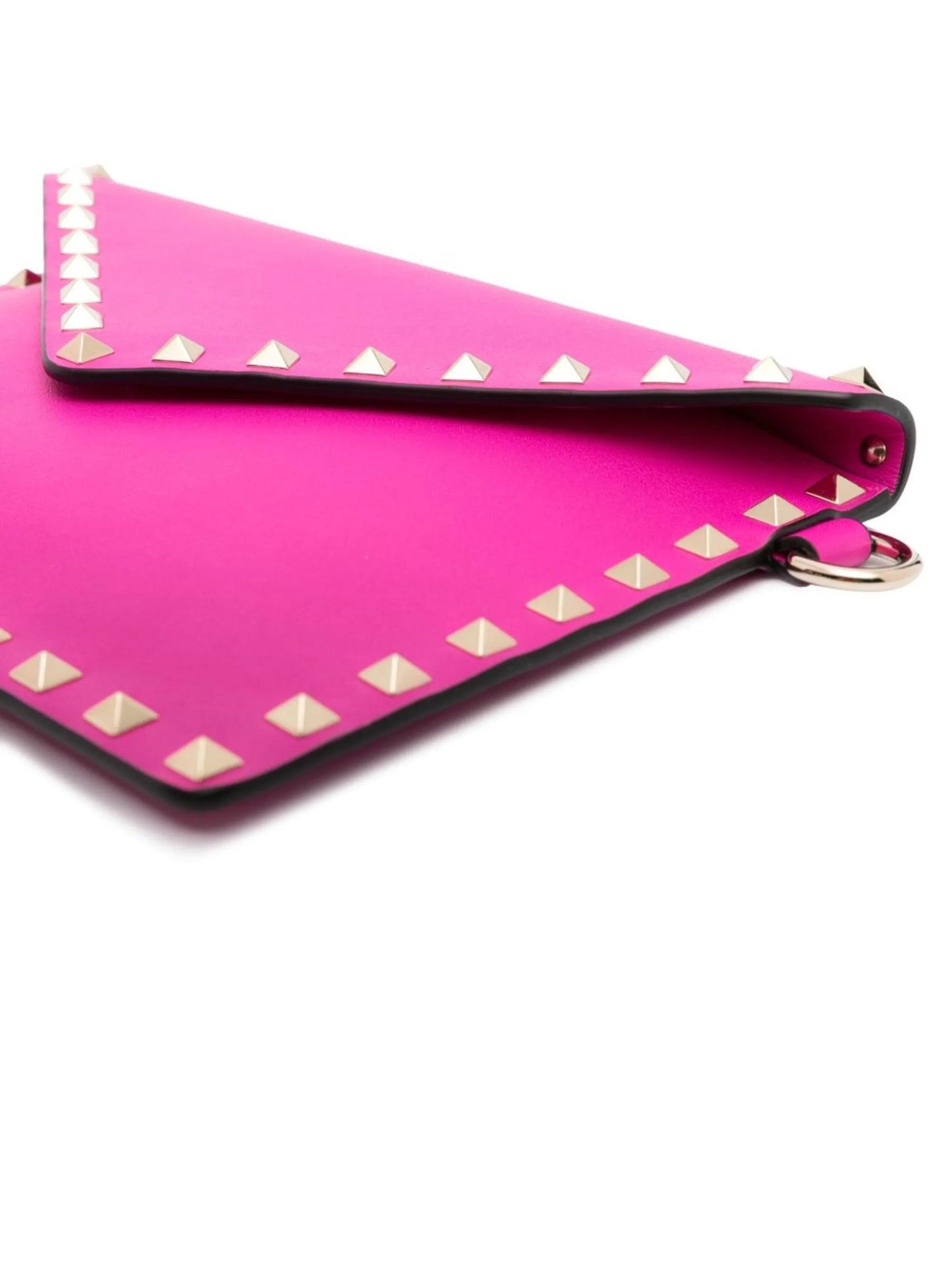 Rockstud leather clutch bag