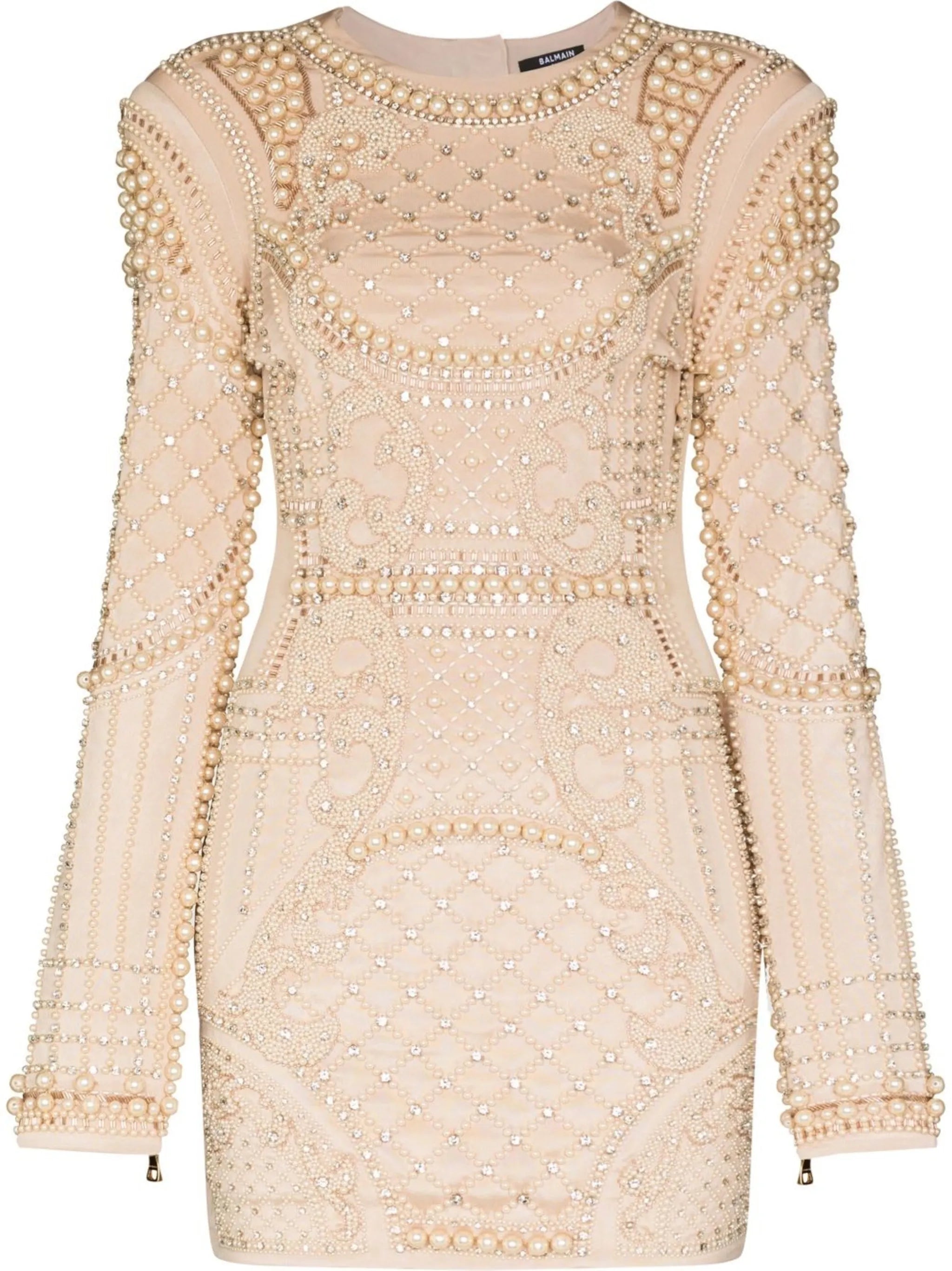 long-sleeved embellished dress