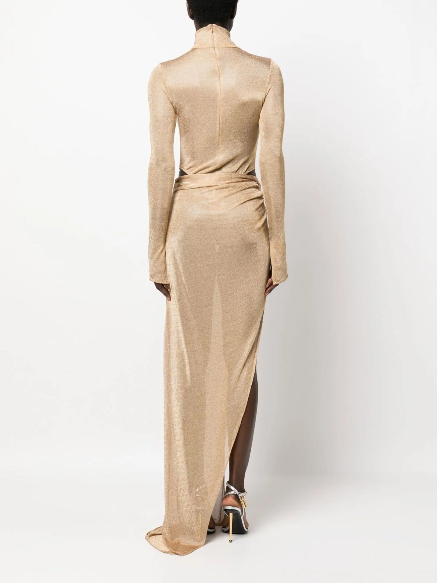 twisted-detail draped skirt
