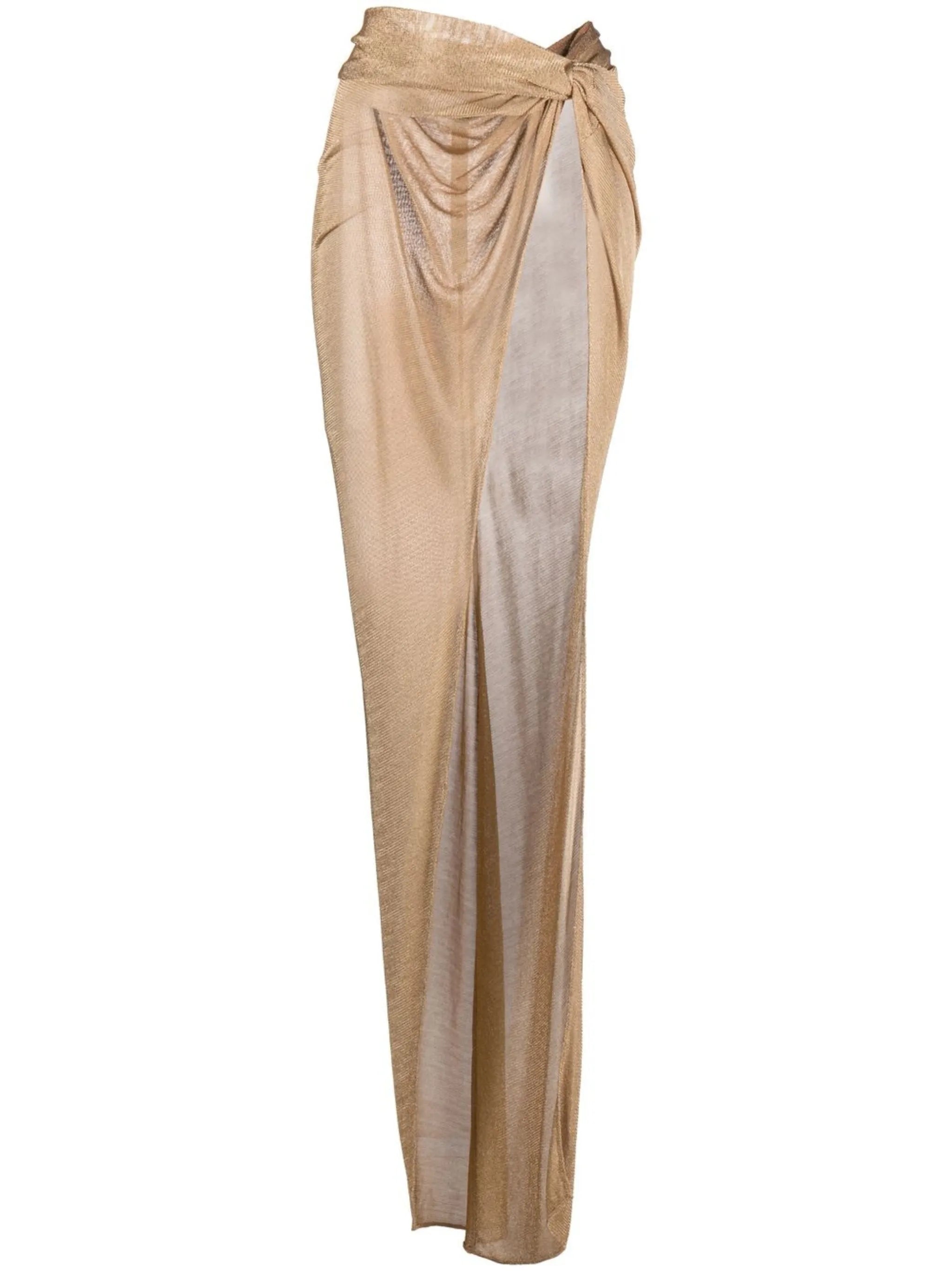 twisted-detail draped skirt
