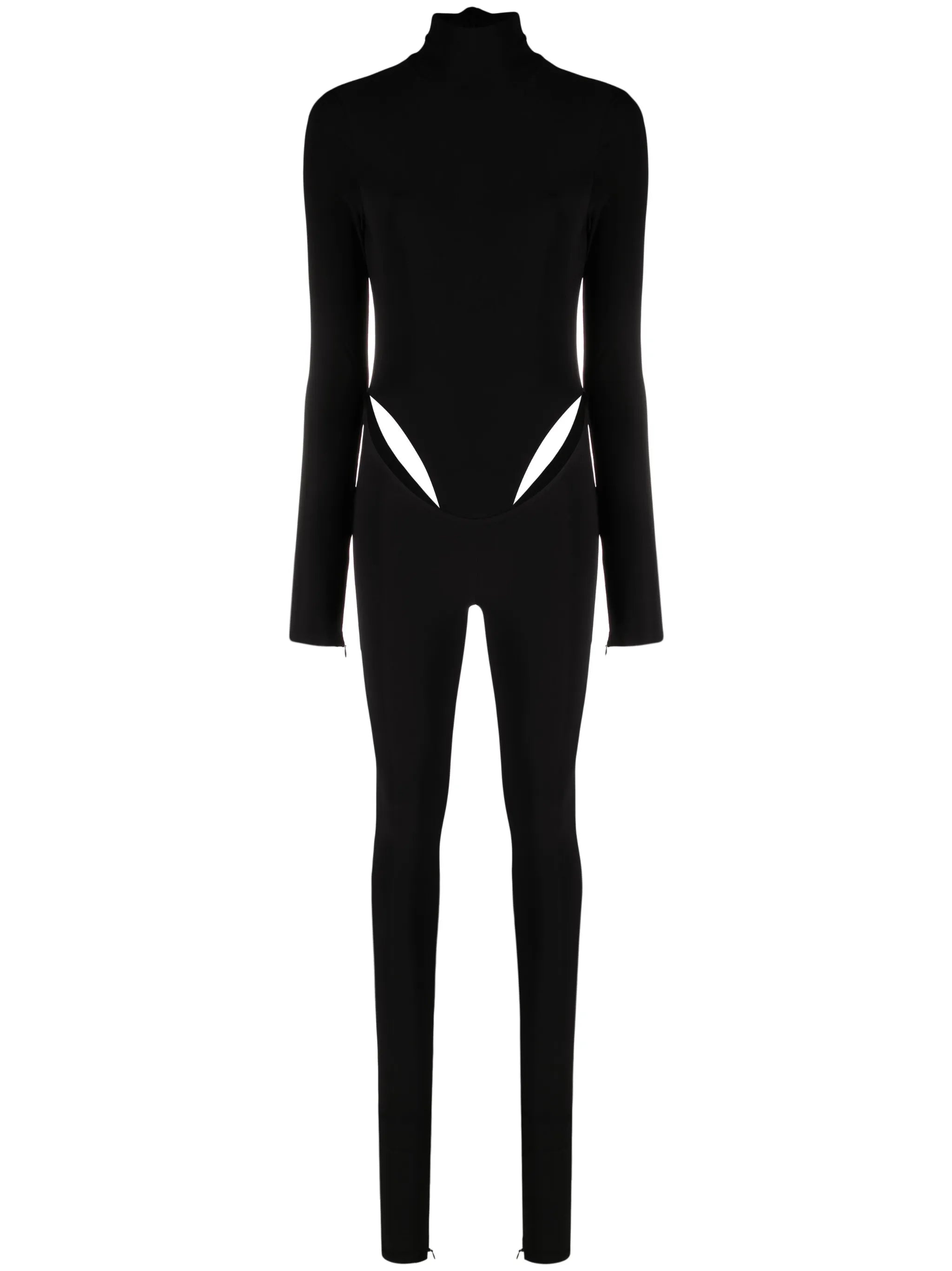 cut-out long-sleeve jumpsuit