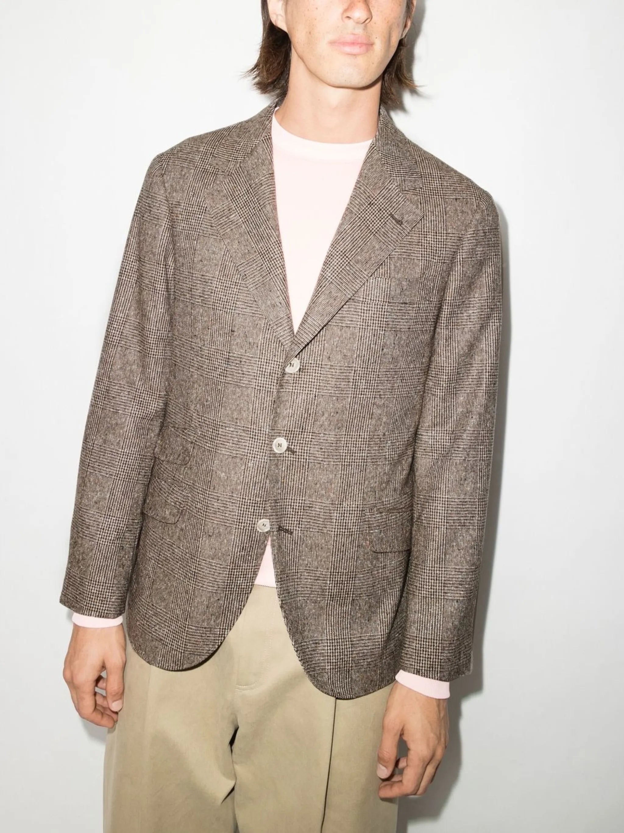 fitted single-breasted button blazer