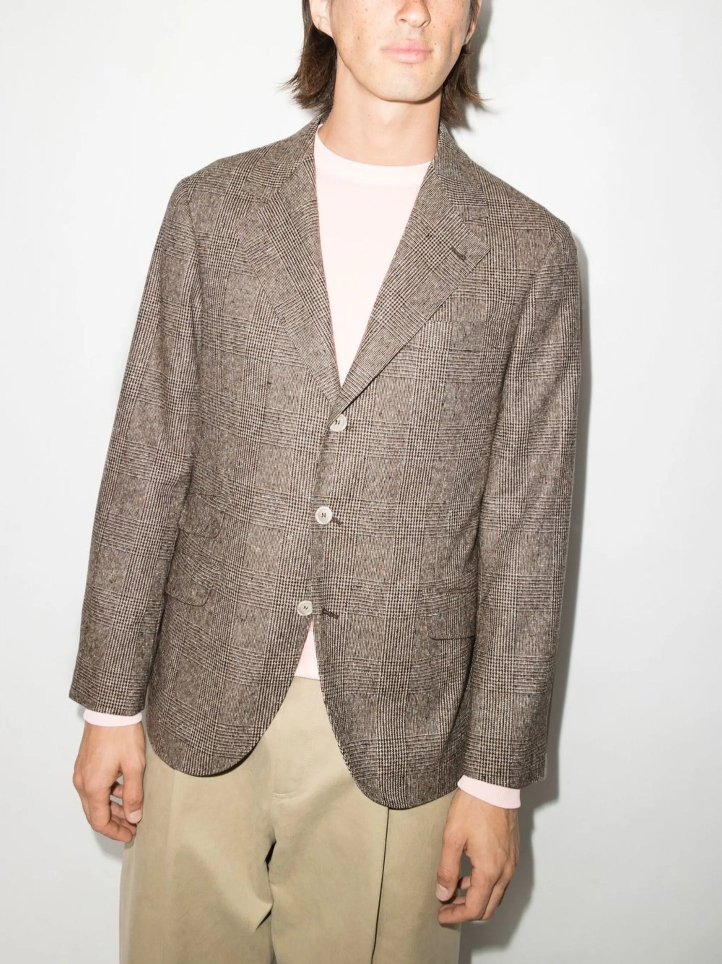 fitted single-breasted button blazer
