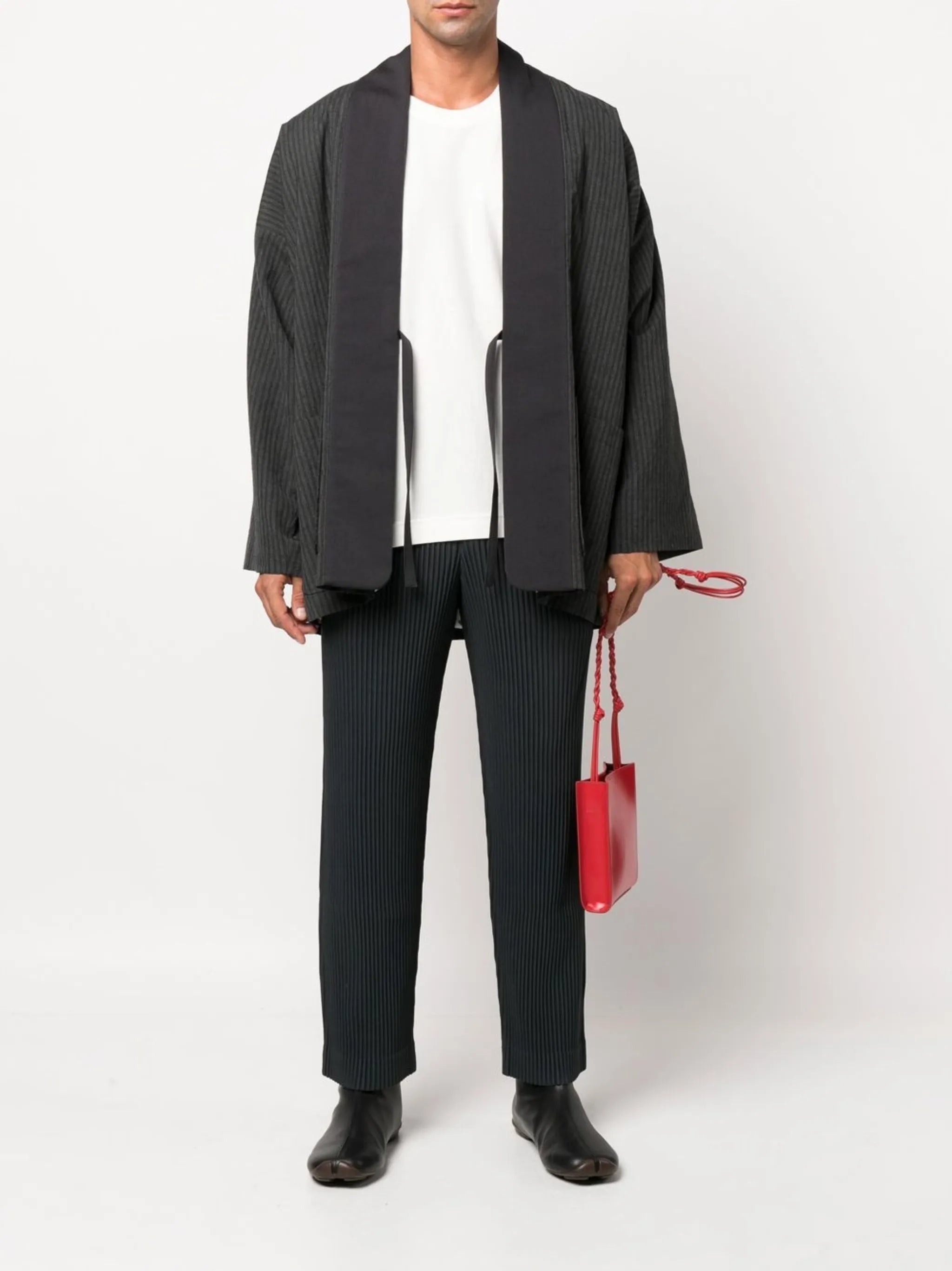 pleated tailored trousers