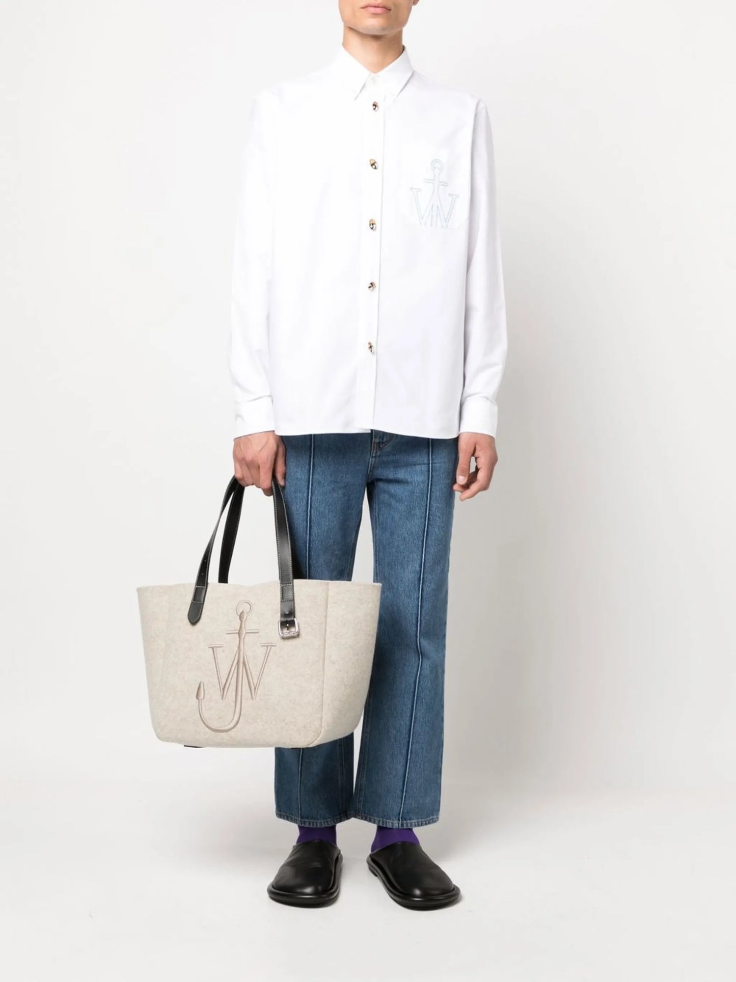 JW Anchor-embroidered shirt